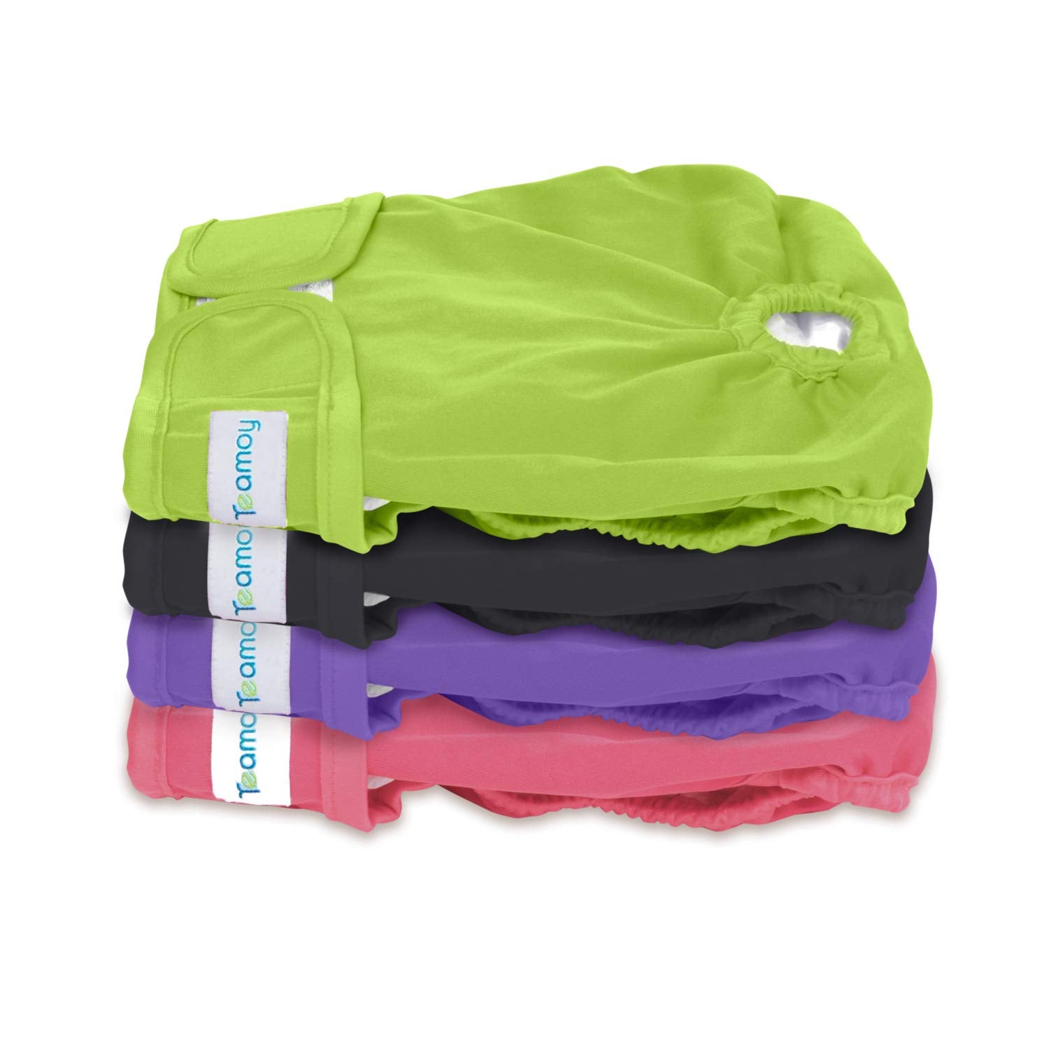 Teamoy 4Pcs Washable Female Dog Diapers, Reusable Doggie Diaper Wraps For Female Dogs, Super-Absorbent And Comfortable, Small