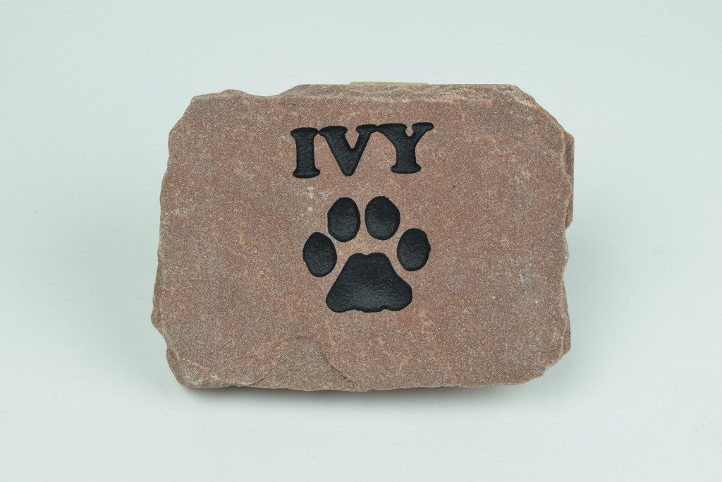 Graphicrocks Personalized Red Pet Memorial Stone Headstone Grave Marker Dog Or Cat With Paw Print And Engraved With Name Of Your Pet