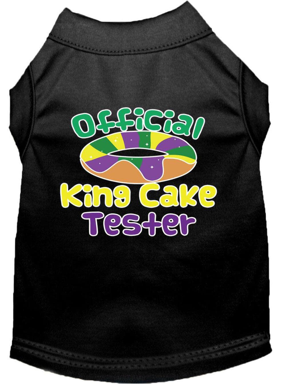 Mirage Pet Product King Cake Taster Screen Print Mardi Gras Dog Shirt Blue XS
