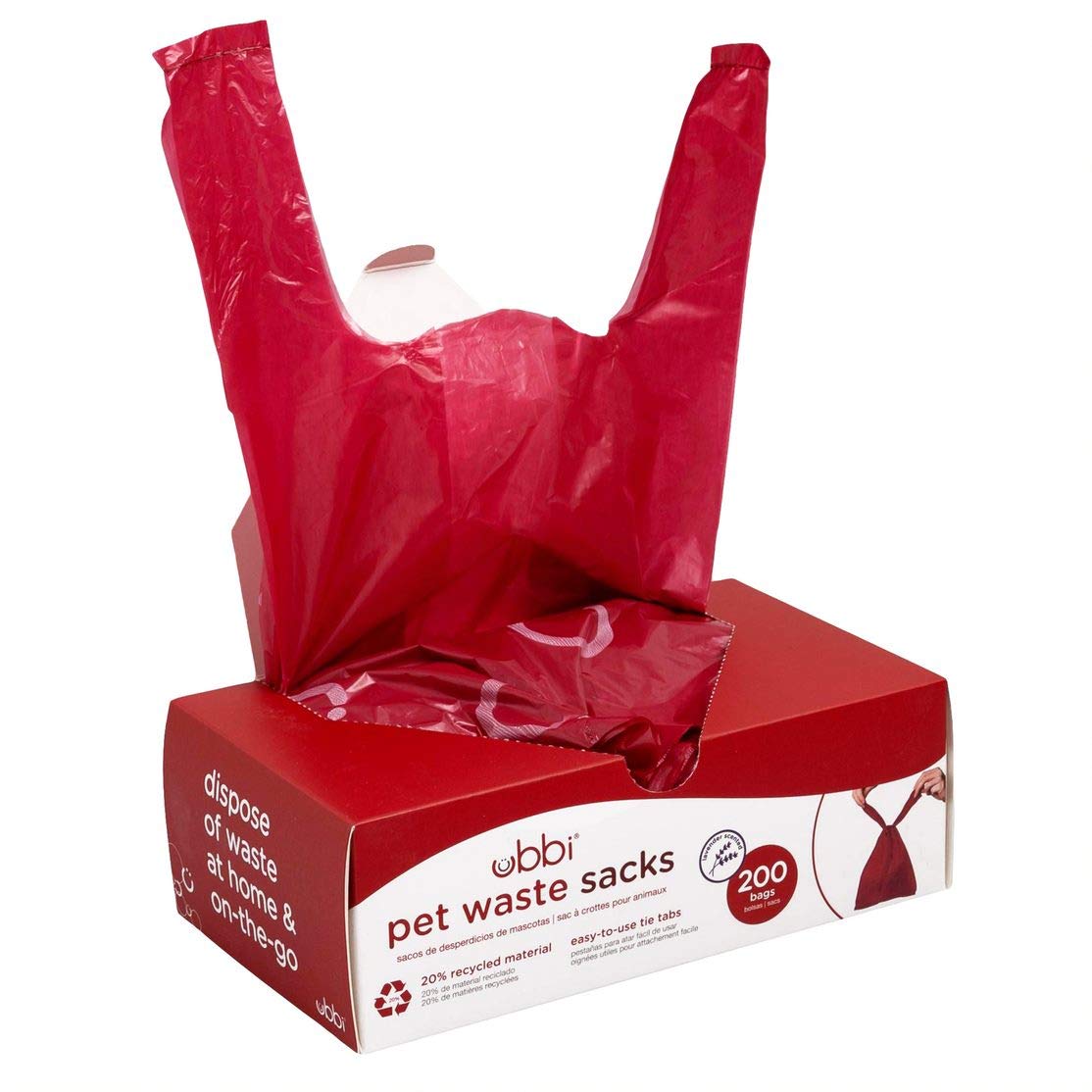 Ubbi Pet Waste Sacks, Lavender Scented Cat Litter Disposal Bags, Leak Proof And Easy Tie, 200 Count (Pack Of 1)