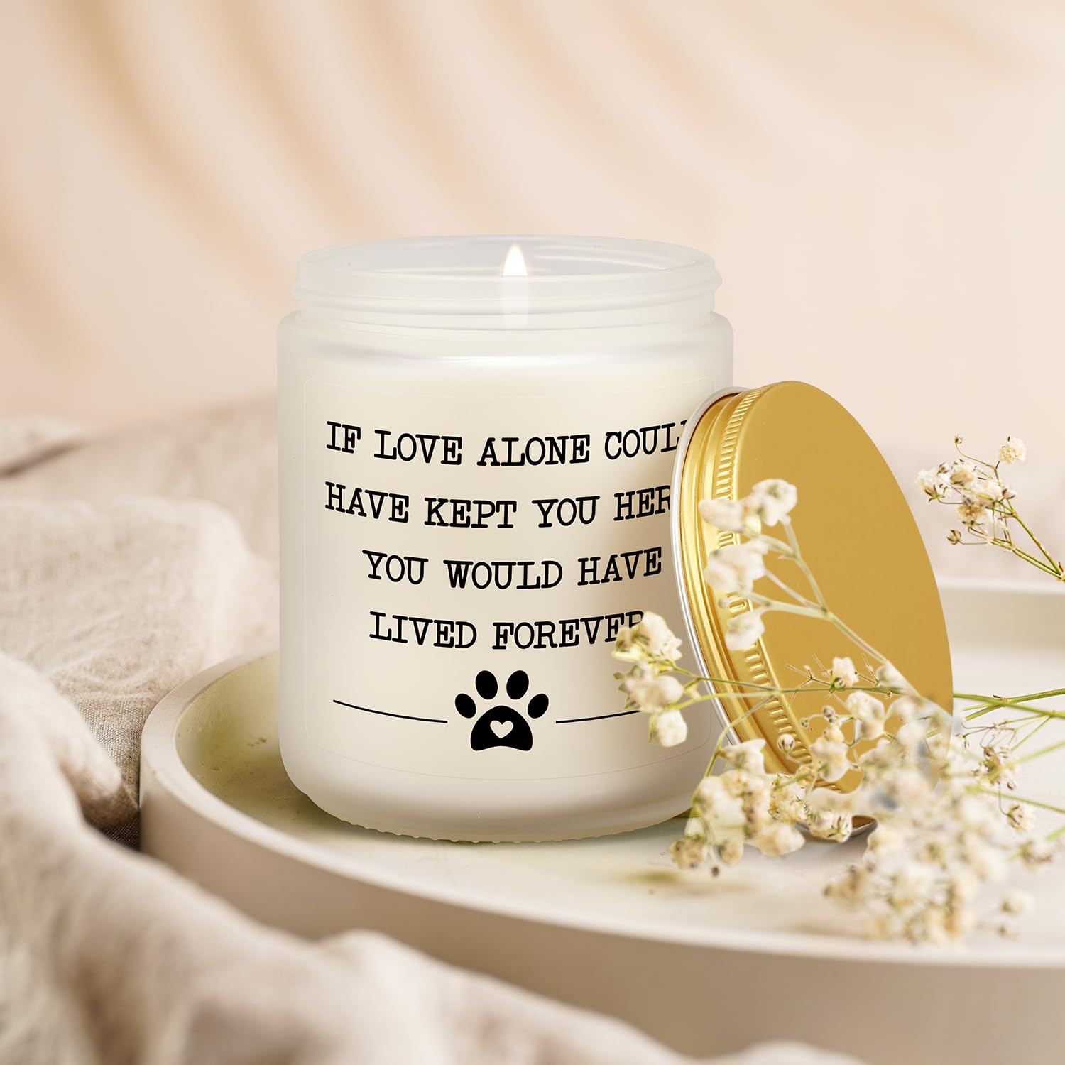 Pet Memorial Gifts For Loss Of Dog Cat, Sympathy Gift For Pets Loss, Dog Bereavement Cat Memorial Candle, Remembrance Present In