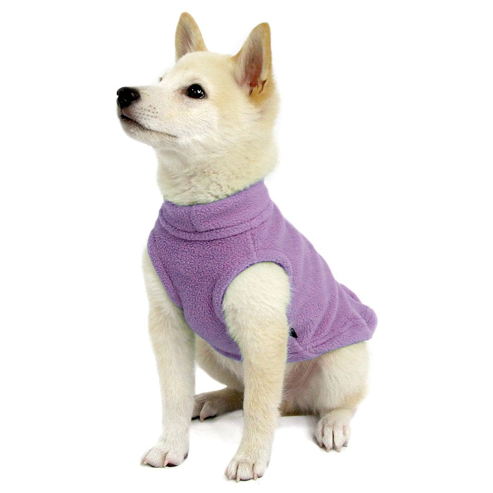 Gooby Stretch Fleece Vest Dog Sweater - Warm Pullover Fleece Dog Jacket - Winter Dog Clothes For Small Dogs, Large Dogs, Boy Or Girl - Soft, Super Stretchy Fleece Vest Dog Sweater - Lavender, Medium