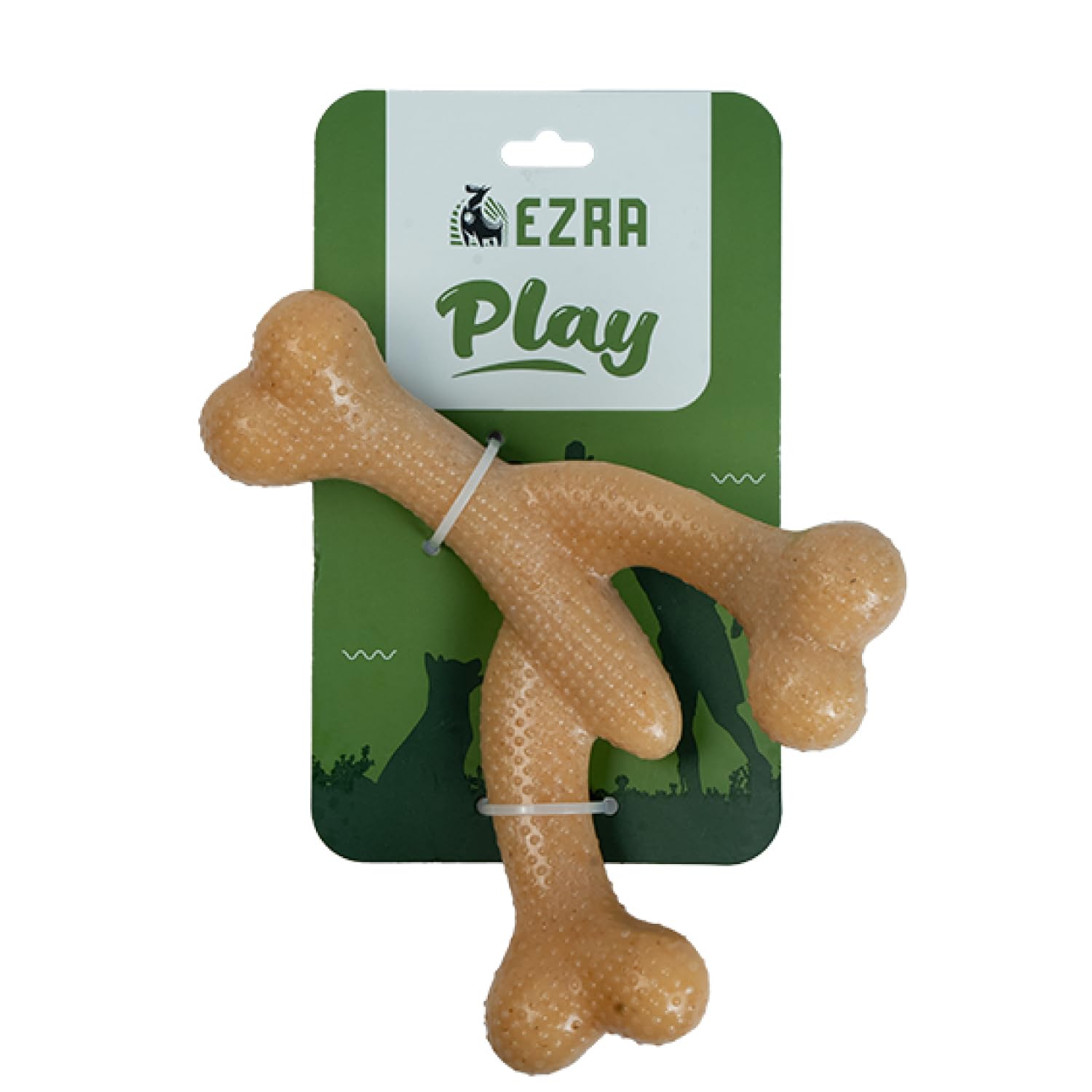 Ezra Play Lobster Bone Dog Chew Toy | Durable NonToxic Rubber Chew Bone | Interactive Toy For Dental Health, Teething & Active 