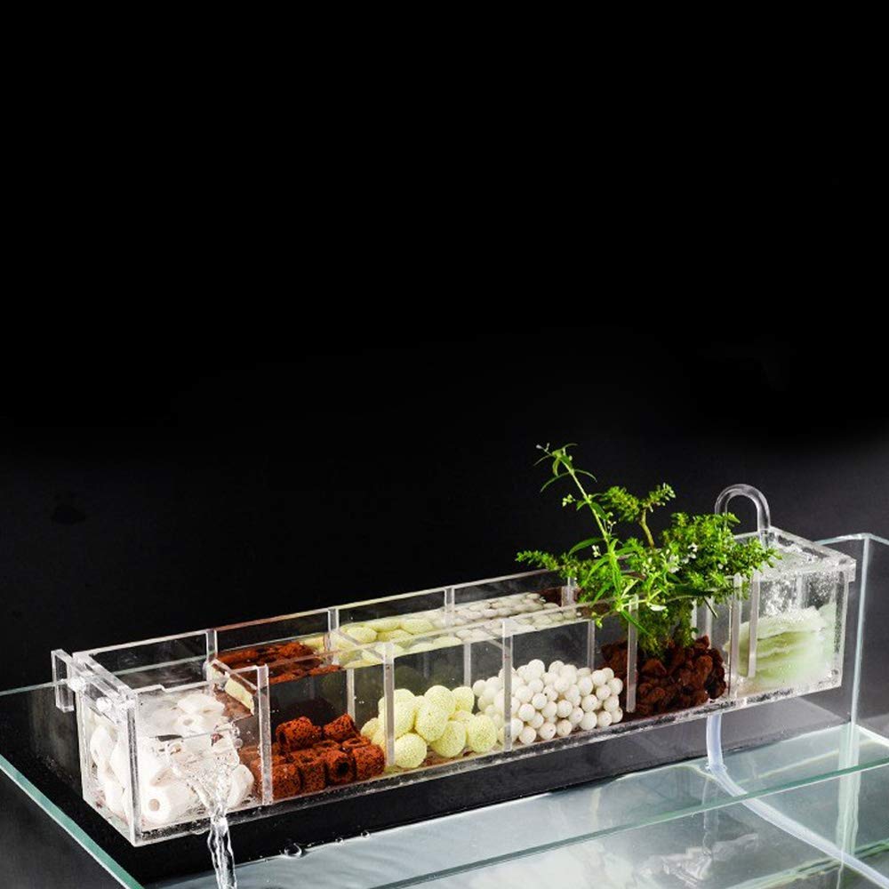 DOONARCES 5 Grids Acrylic Fish Tank Filter Box External Aquarium Water Filter Case Transparent Acrylic Hang On Filter Box Aquari