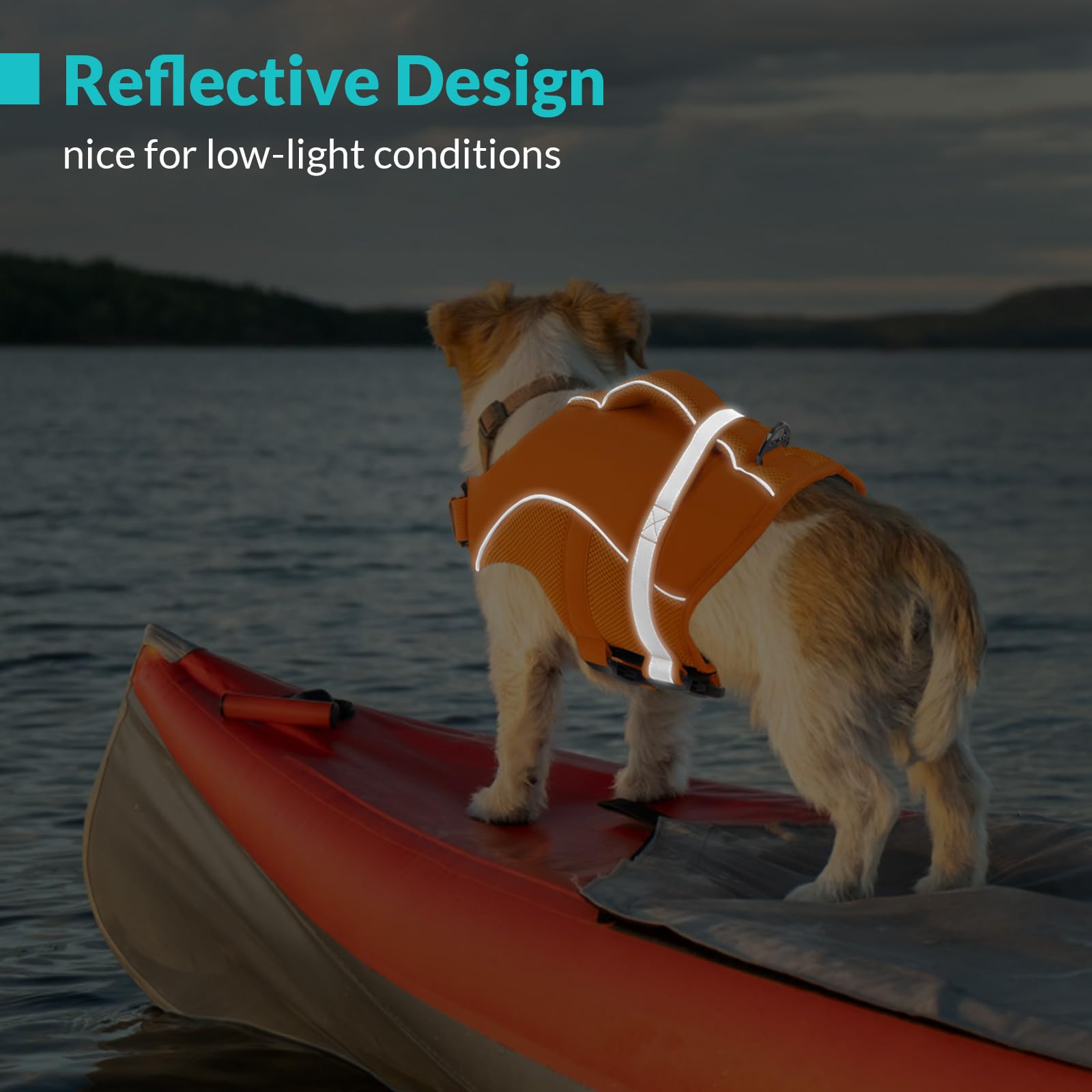 Queenmore Dog Life Vest, Adjustable Ripstop Dog Life Jacket For Swimming Boating, Dog Lifesaver With Superior Buoyancy And Rescu