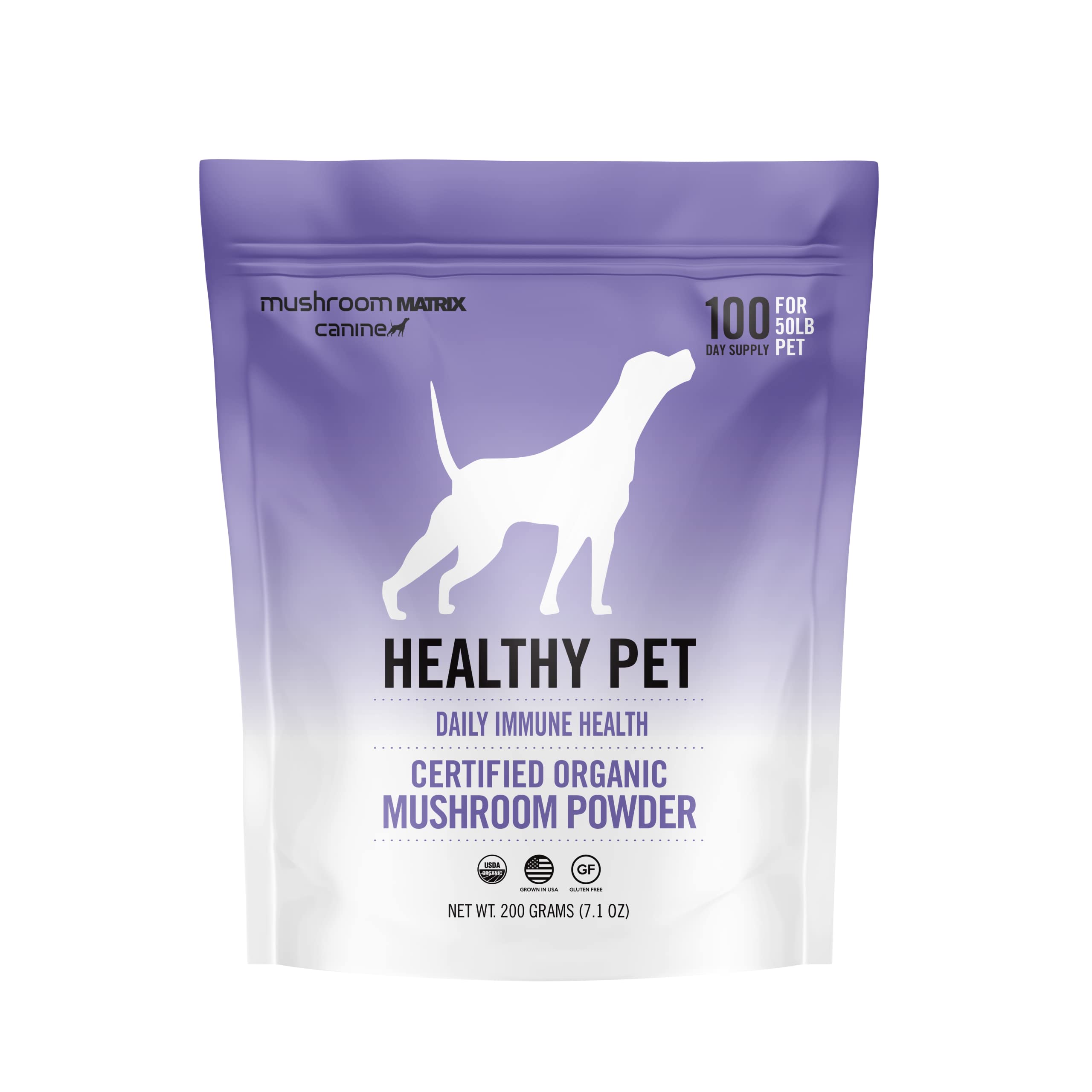 Om Mushroom Matrix Healthy Pet Mushroom Supplement, Supports Daily Functional Immune Support for Dogs & Cats, 200 Grams, 7.1 oz