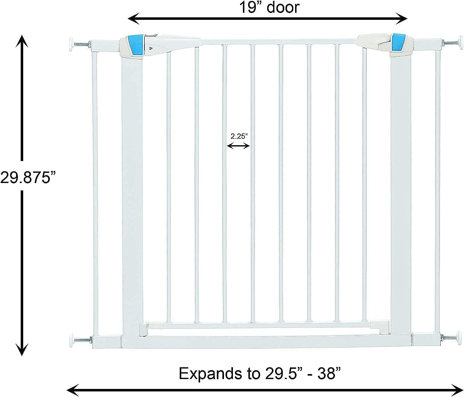 Midwest Homes For Pets Walk-Thru Steel Pet Gate W/ 'Safety Glow' Frame; 29' & 39' Tall Pet Gates In Soft White & Textured Graphite (2929Sw-Gl)