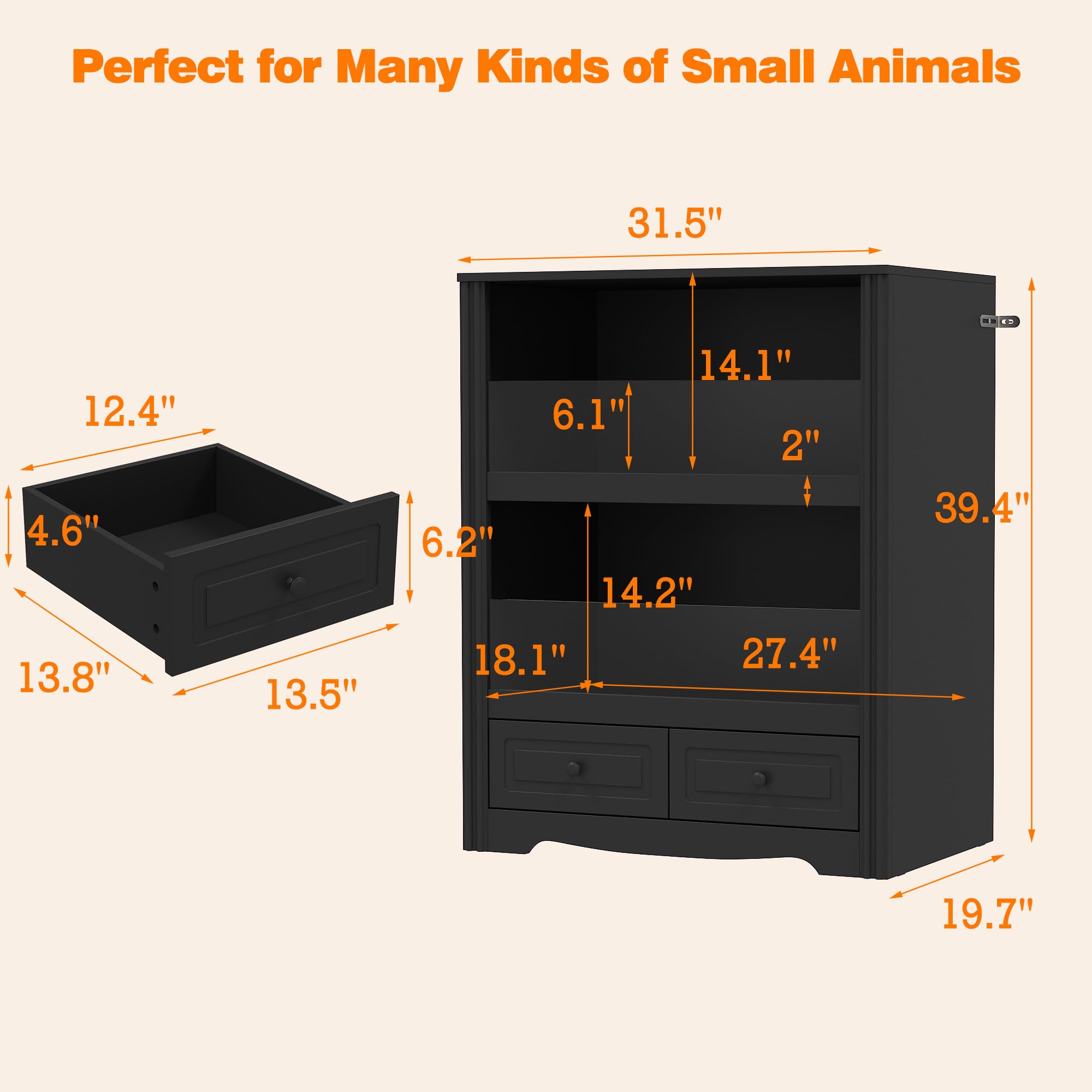 Dawnspaces Guinea Pig Cages, Small Animal Hamster Critter Nation Cage And Habitats, Small Animal Observation Box, Guinea Pig Cab