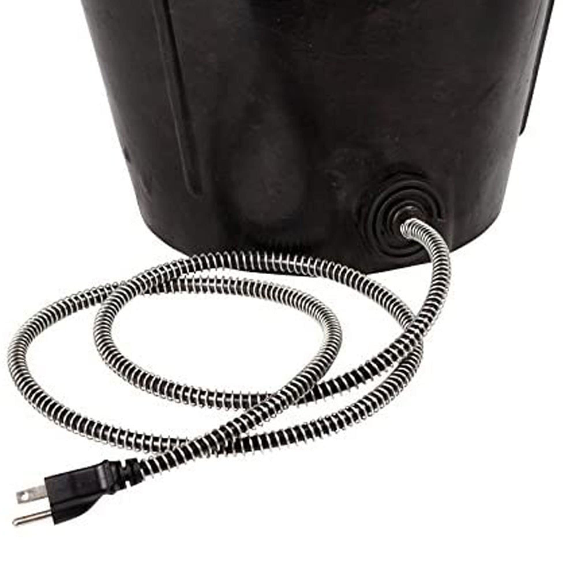 Farm Innovators Fb-80R Rubber 3 Gallon Flat Back Heated Bucket With Metal Handle, Built In Thermostat, And Concealed Heating Ele