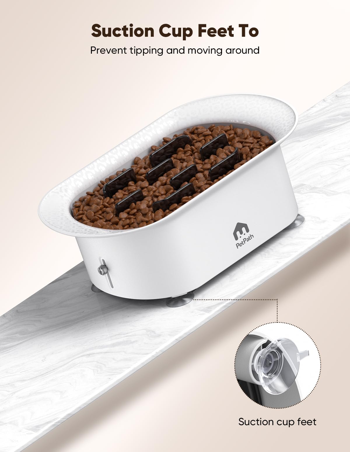 Petpath Slow Feeder Dog Bowls, Anti-Choking Puzzle Feeder Dog, With Suction Cup Foot Pads To Prevent Tipping, Holds 2-4 Cups Of