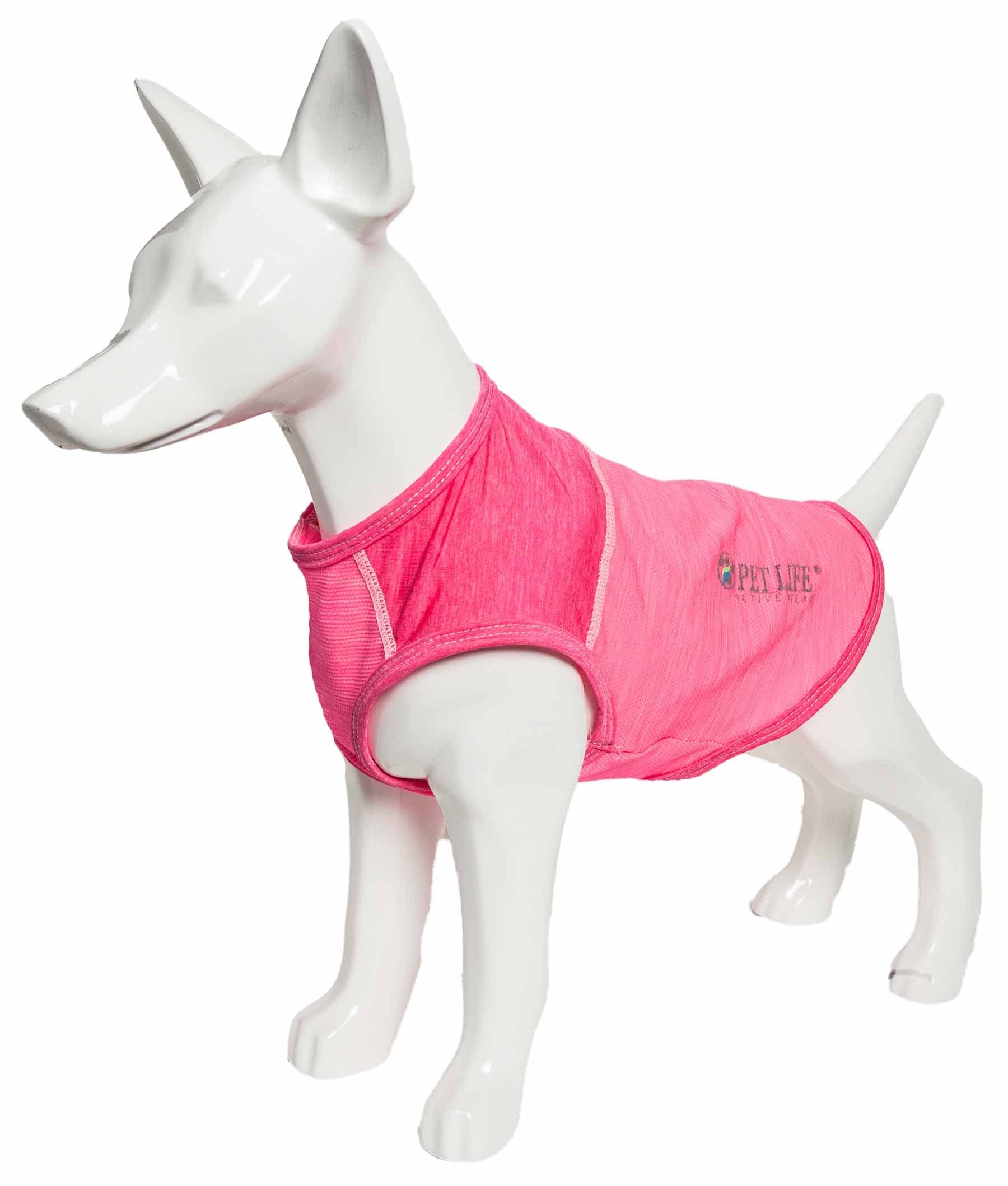 Pet Life Active 'Aero-Pawlse' Heathered Quick-Dry And 4-Way Stretch-Performance Dog Tank Top T-Shirt(D0102H7Lu7G.)
