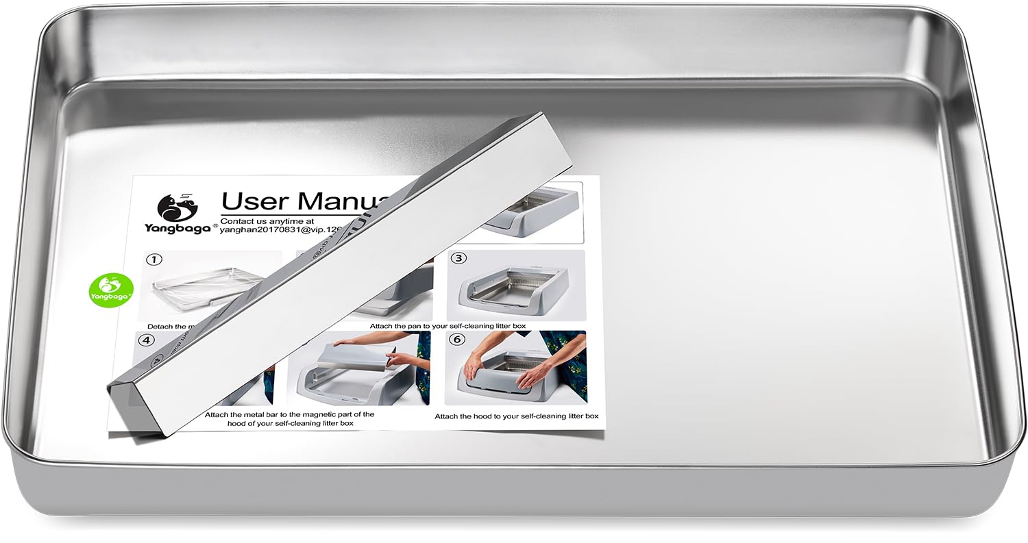 Yangbaga Stainless Steel Reusable Litter Tray, Compatible With Petsafe Scoop-Free Self-Cleaning Litter Box, Efficient Poop Colle