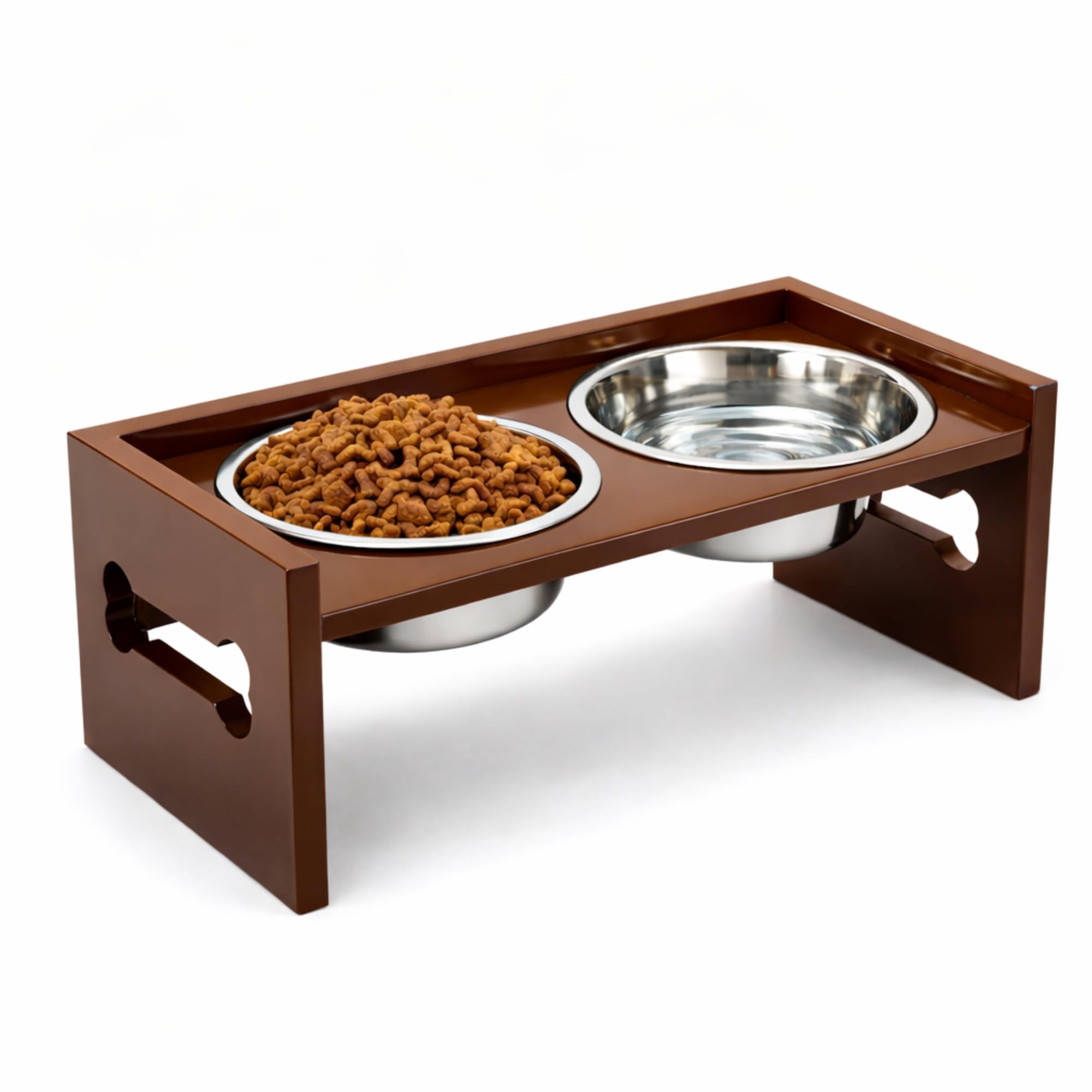 Ar Sabri Shopee Arif Rao Sabri Shopee Large Dog Food Stand Pet Feeder Stand With 2 Stainless Steel Copper Finish Bowls With Fixe