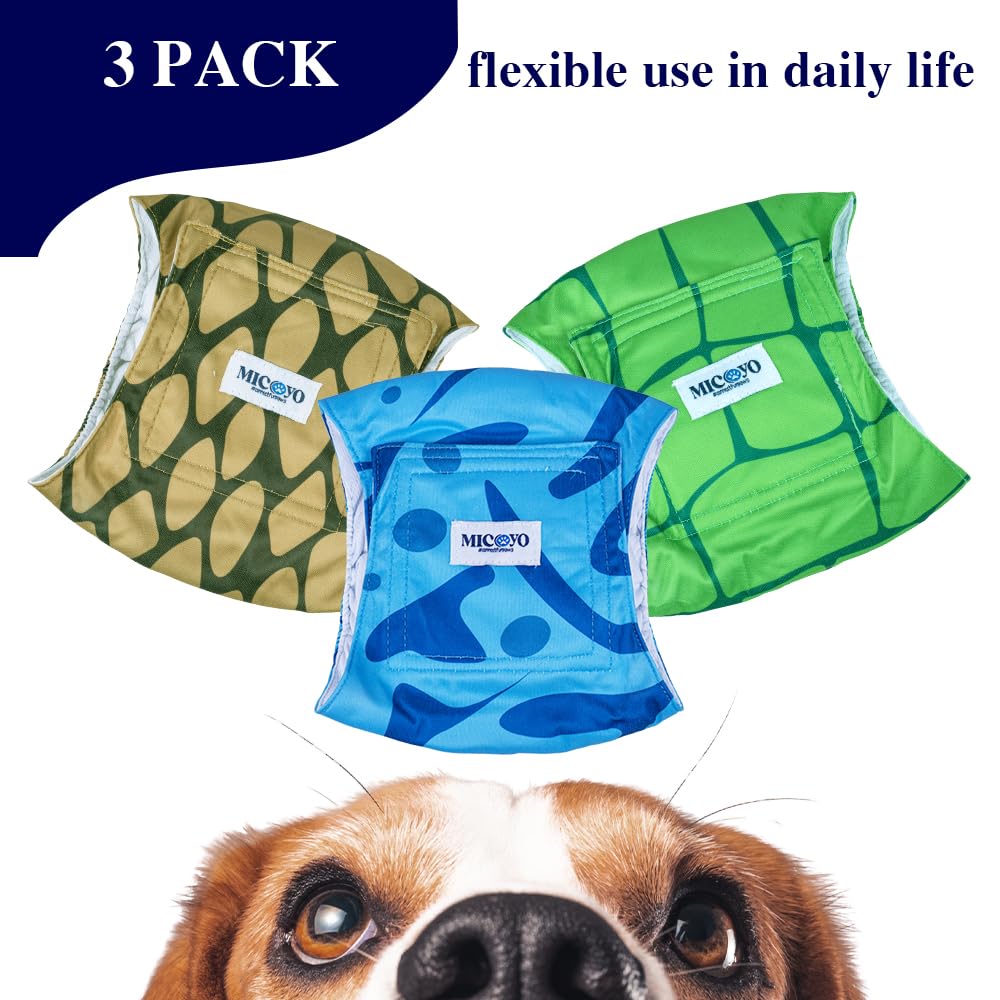 Micooyo Belly Bands For Male Dogs - 3 Pack Reusable Dog Diapers Male For Puppy Doggie, Washable Male Dog Wraps Xsmall