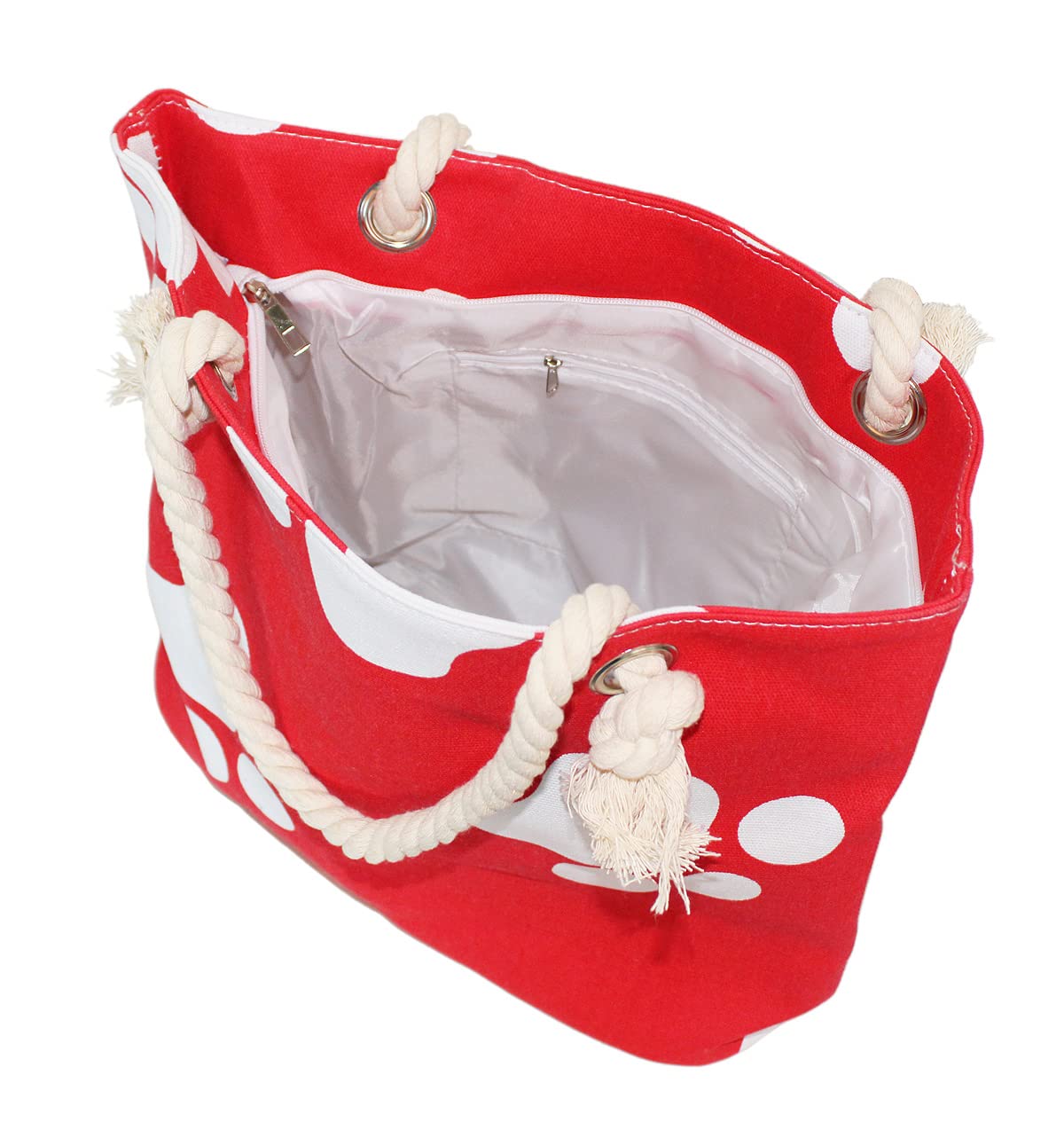 Premium Dog Cat Puppy Kitty Animal Paws Print Canvas Tote Shoulder Bag Handbag, Red