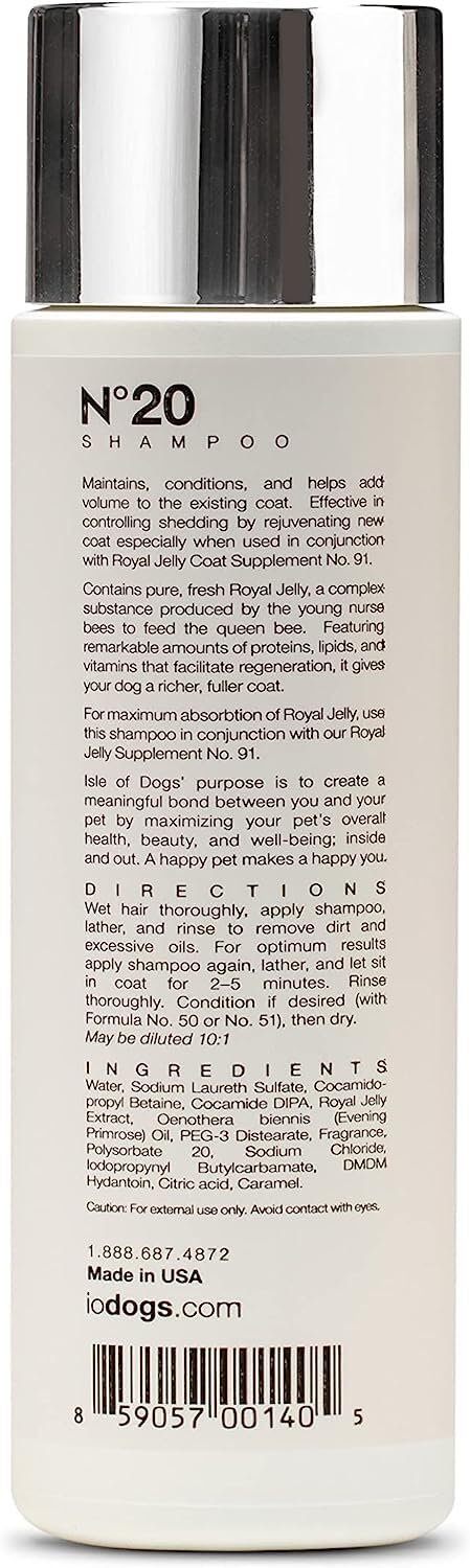 Isle Of Dogs Coature No. 20 Royal Jelly Dog Shampoo For Thin Or Shedding Coats, 8.4 Oz.