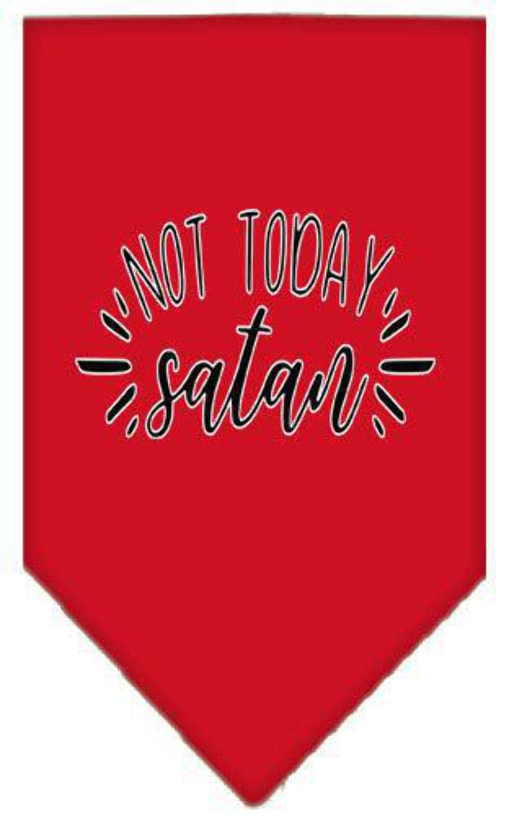 Pet and Dog Bandana Screen Printed, &quot;Not Today Satan&quot; Red Small
