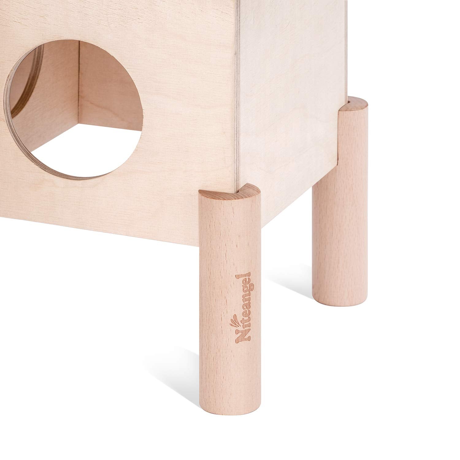 Niteangel Set Of Beech Stilts For Elevating & Safely Setting Multi-Chamber Series Maze House (Set Of 5 Stilts (4.33'' H))