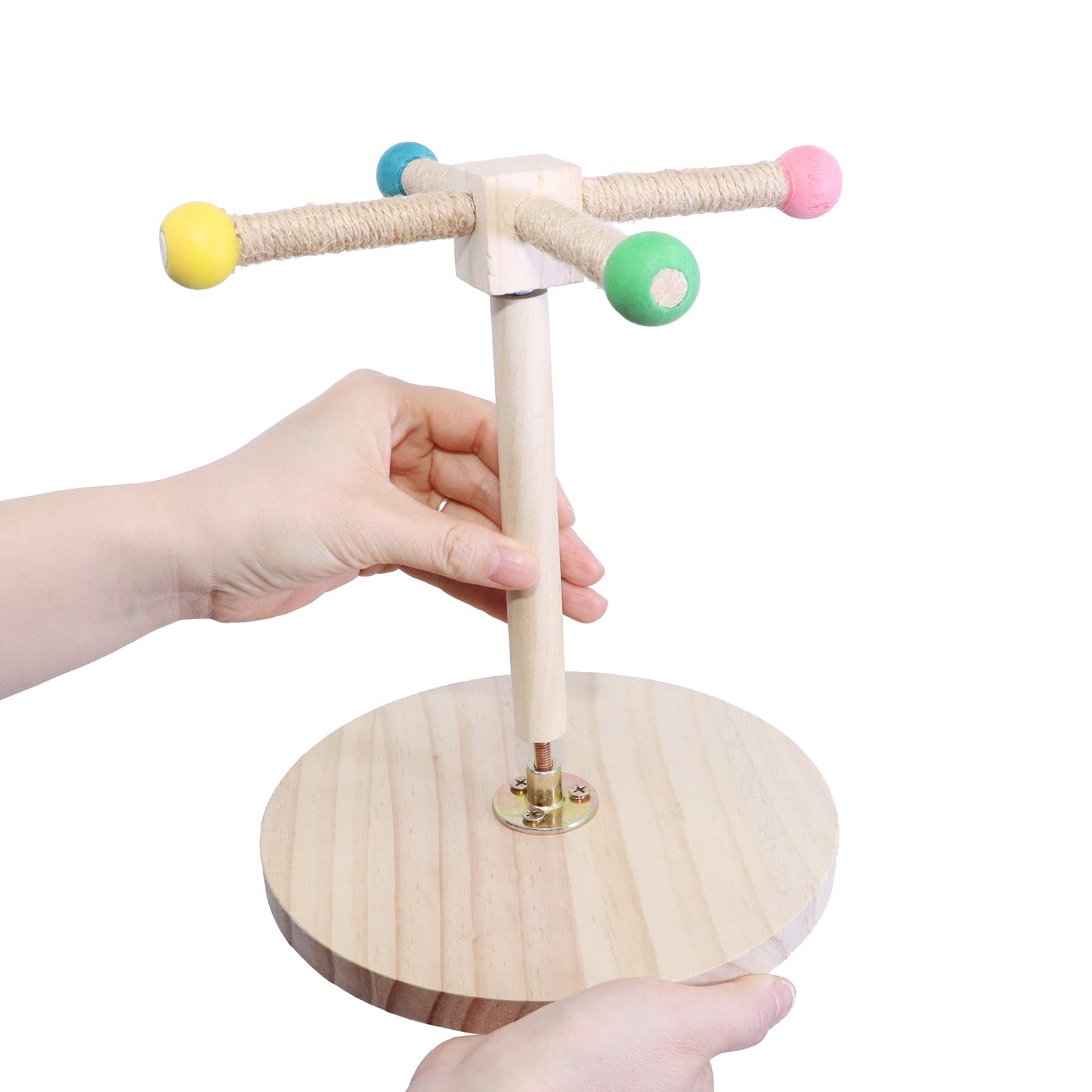Bird Stand Perch, Portable Tabletop Bird Perch,Interactive Spin Training Bird Toys For Small Medium Parrots Parakeets Conures Lo