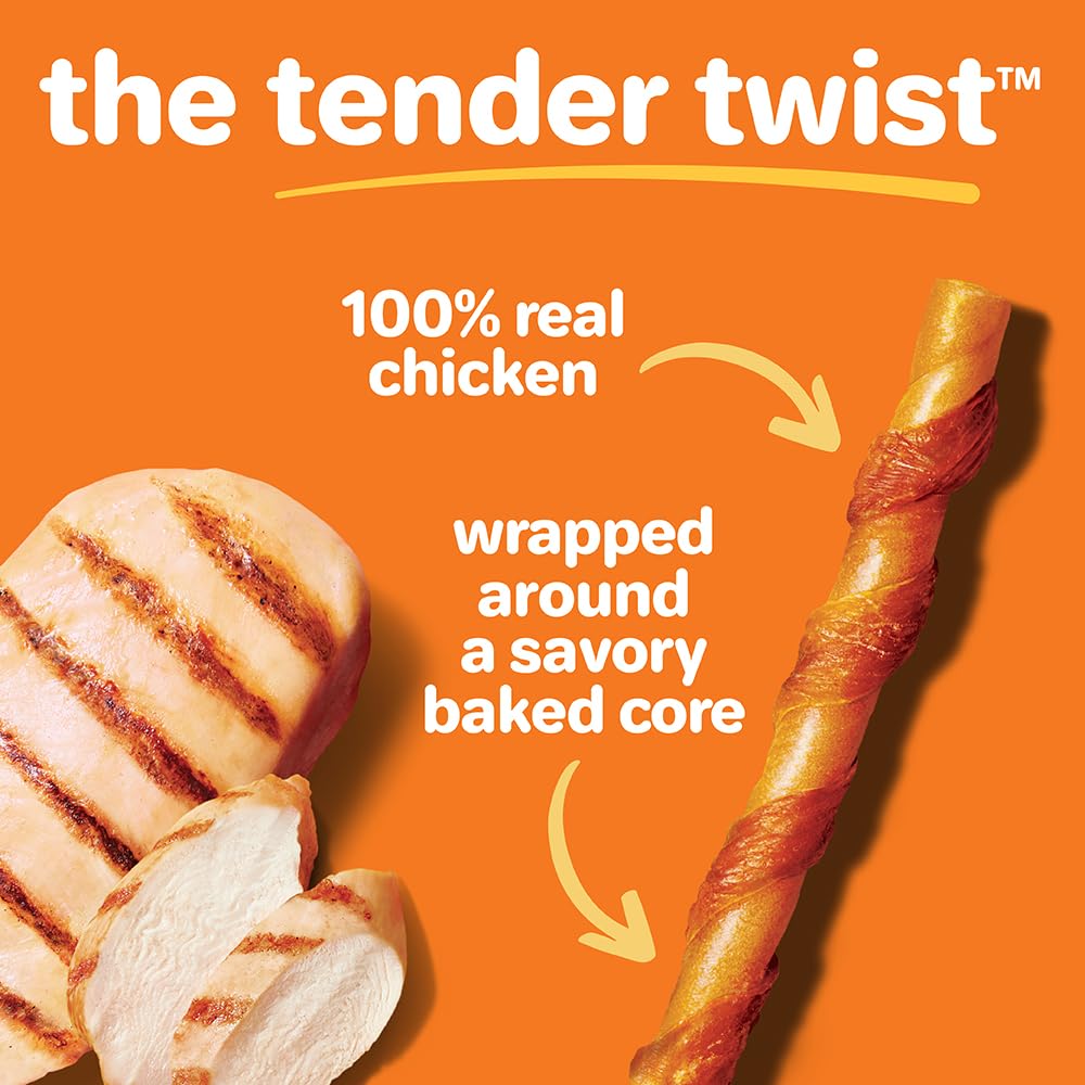 Hartz Oinkies Rawhide-Free Tender Treats Wrapped with Chicken Dog Treats Chews, 18 Count, Highly Digestible, No Artificial Flavo