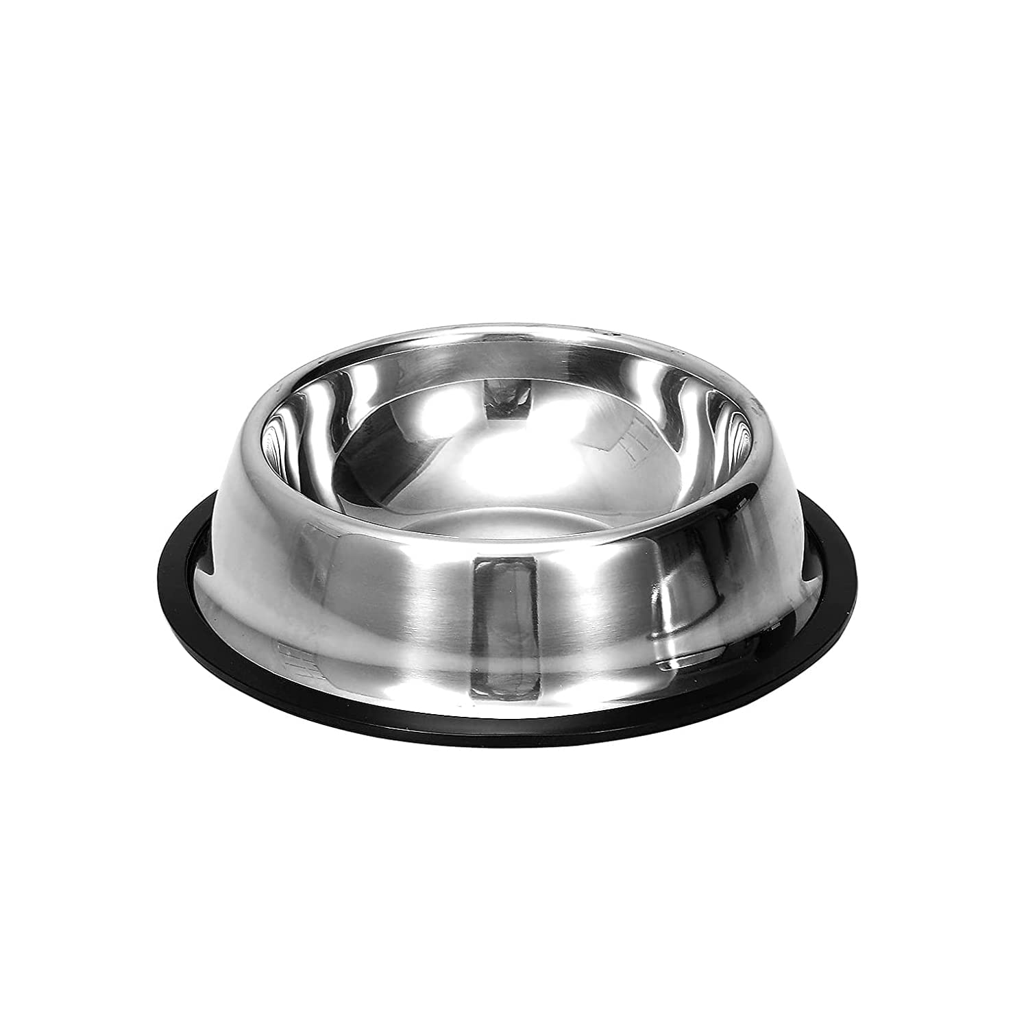 Sripet Steel Non Skid Pet Food/Water Bowl With Rubber Ring  Rust Free, Dog/Cat Feeding Bowl Is Dishwasher Safe, Noise Free, Ant