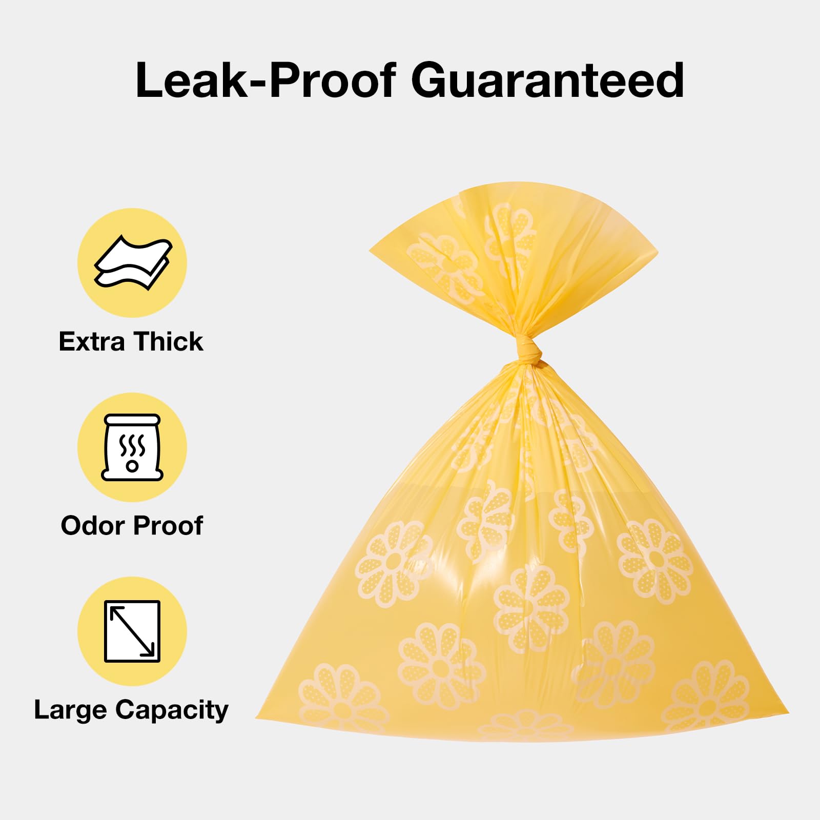 Vetreska Dog Poop Bag Rolls Daisy Scented Leak-Proof Pet Waste Bags Thick And Large Trash Bags For Dog Walking 20 Refill Rolls 3