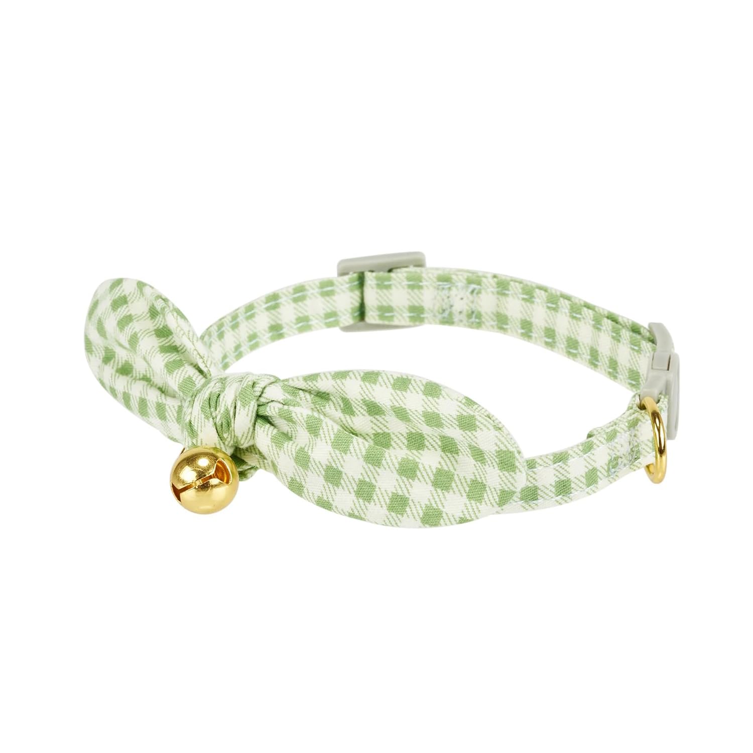 Petiry 2 Pack Cotton Cat Collar, Removable Bowtie, Floral Pattern, Safety Breakaway Clasp, Adjustable For Cats.(Adult Cat, Check