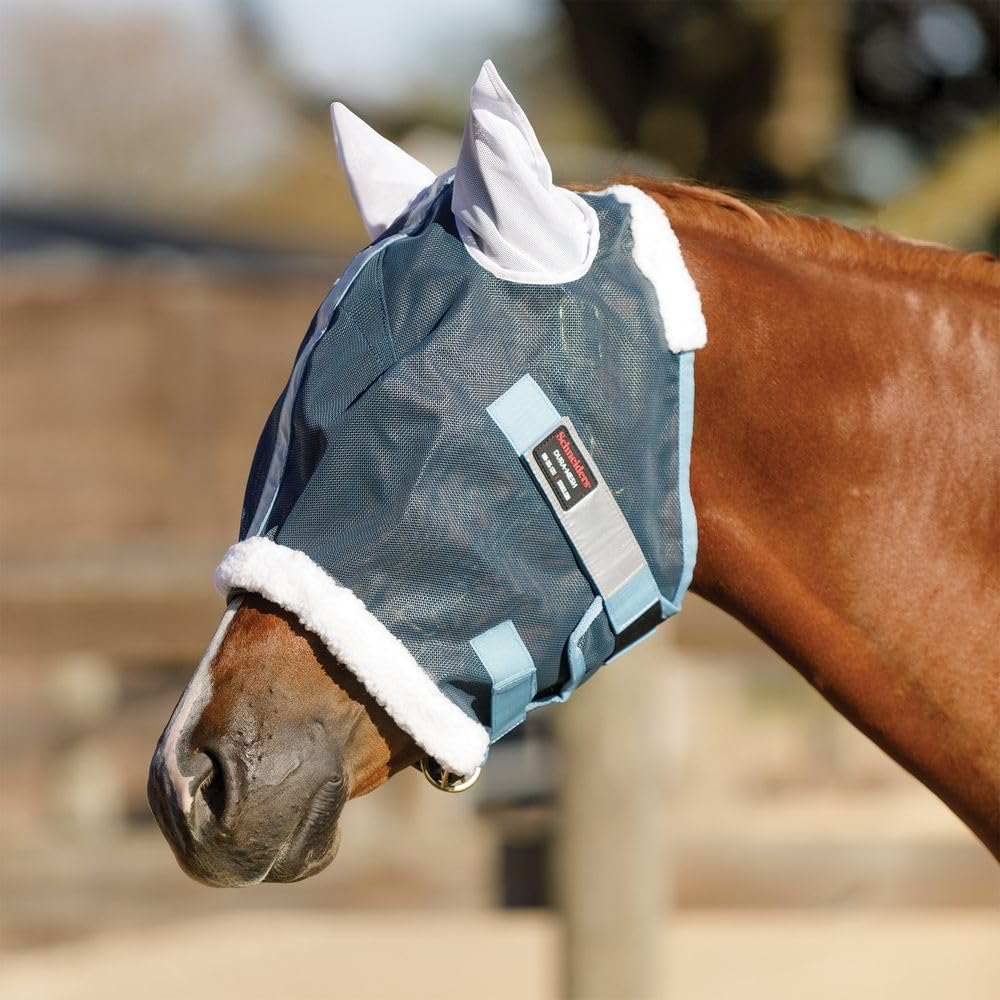 Schneiders Dura-Mesh II Fly Horse Mask with Ears | Reflective Safety Strips | 1000D Poly Vinyl Mesh | 70% UV Protection | Color