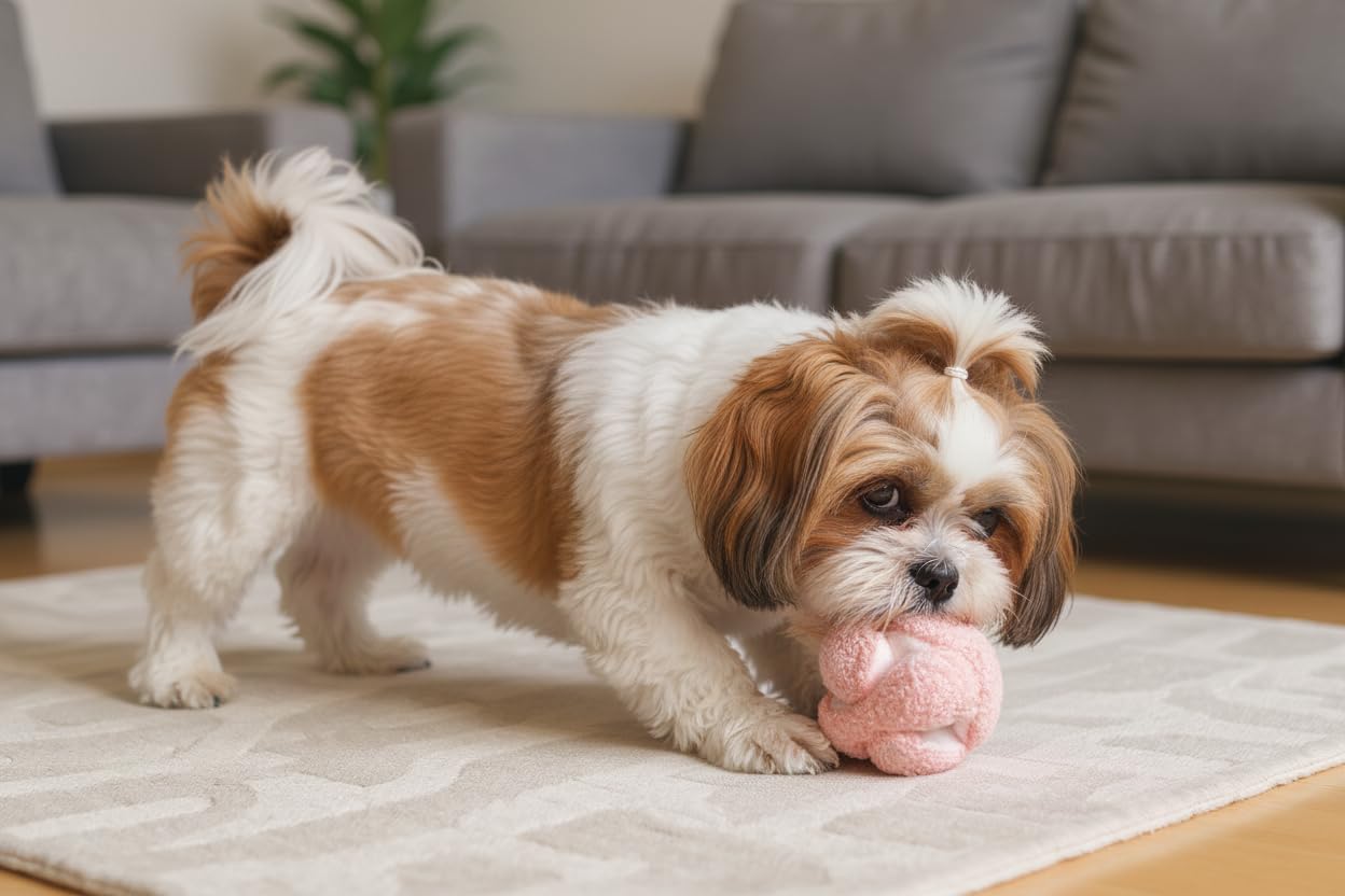 Glory To Dog Pink Snuffle Knot Interactive Dog Toy 4    Puzzle Ball with 8 Squeakers & Crinkle - Treat Hiding Enrichment Toy for