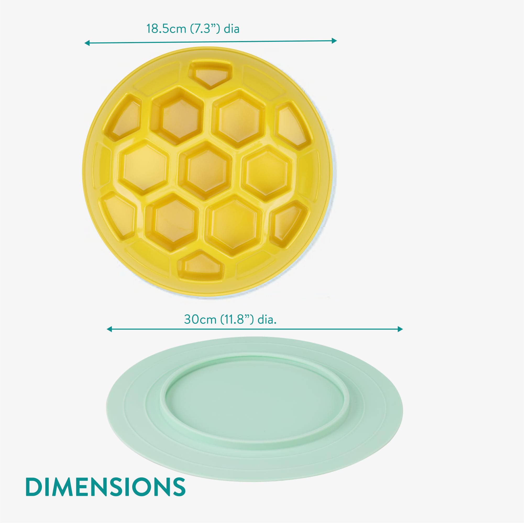 Navaris Honeycomb Slow Eating Dog Bowl - Anti-Slip, Dishwasher Safe Design - Dog, Puppy, and Cat Puzzle Feeder - Durable, Separa