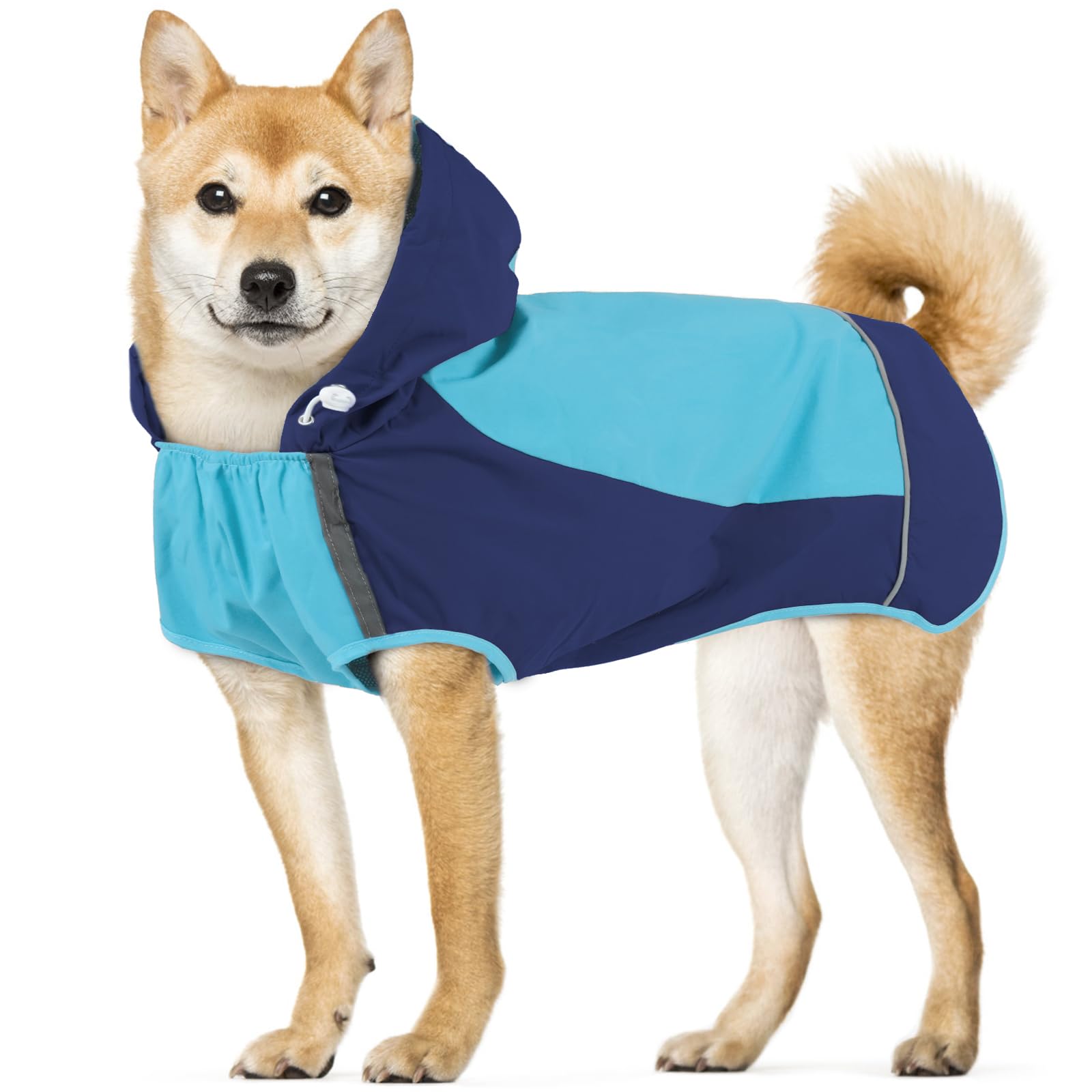 Iecoii Dog Raincoats For Large Dogs,Waterproof Large Doggy Rain Jacket With Hood,Reflective Breathable Pet Rain Coat With Hood,I