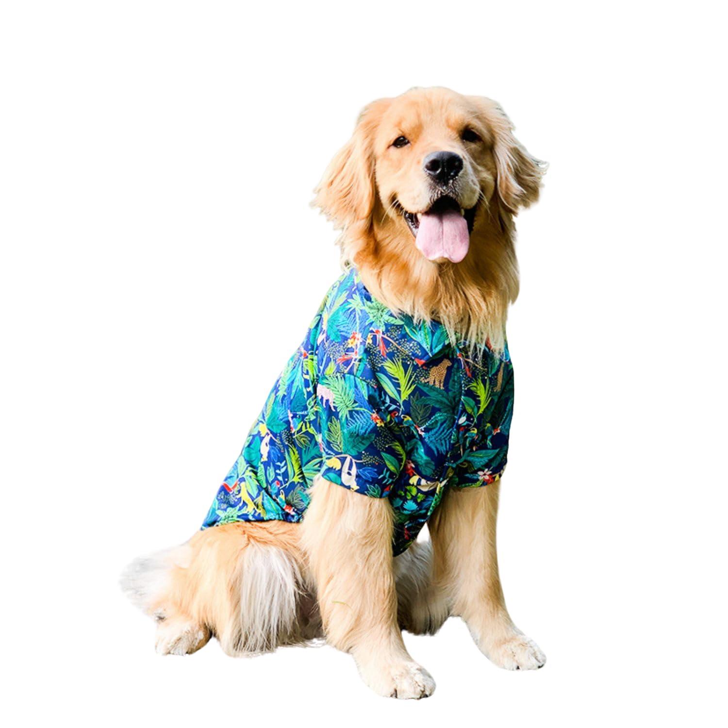 Harikaji Dog Hawaiian Shirt, Summer Pet Clothes Large Dog Cool Costume Beach T-Shirt For Medium Large Dog (Navy,3Xl)