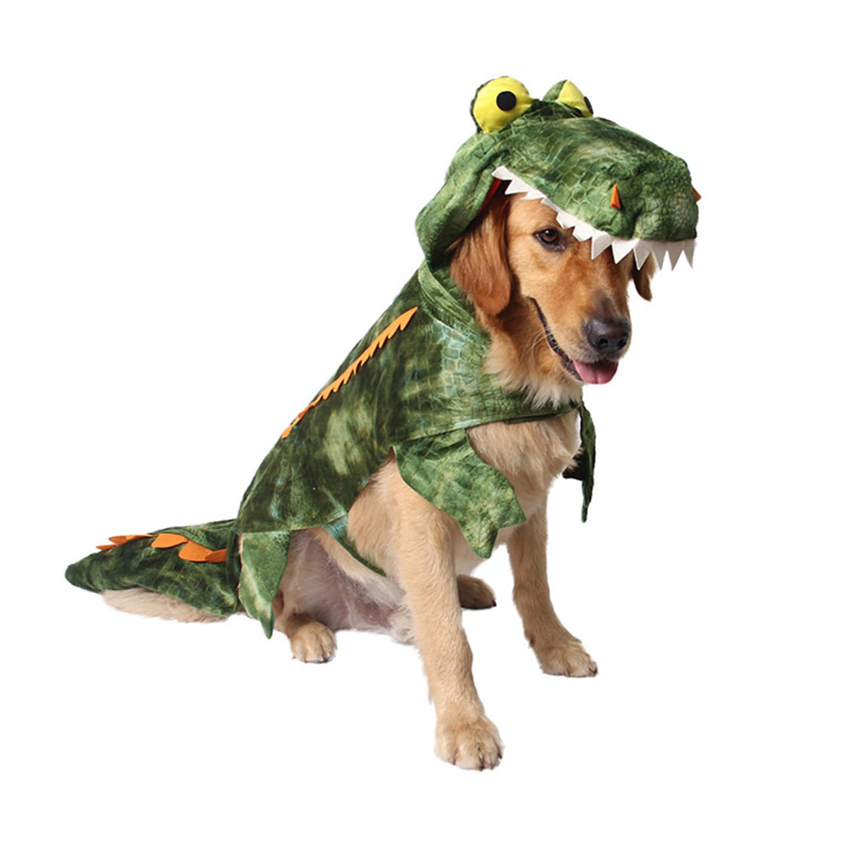 Muyaopet Large Dog Costume Halloween Dog Crocodile Costume Pets Winter Warm Coat Jumpsuits (Xl, Green)