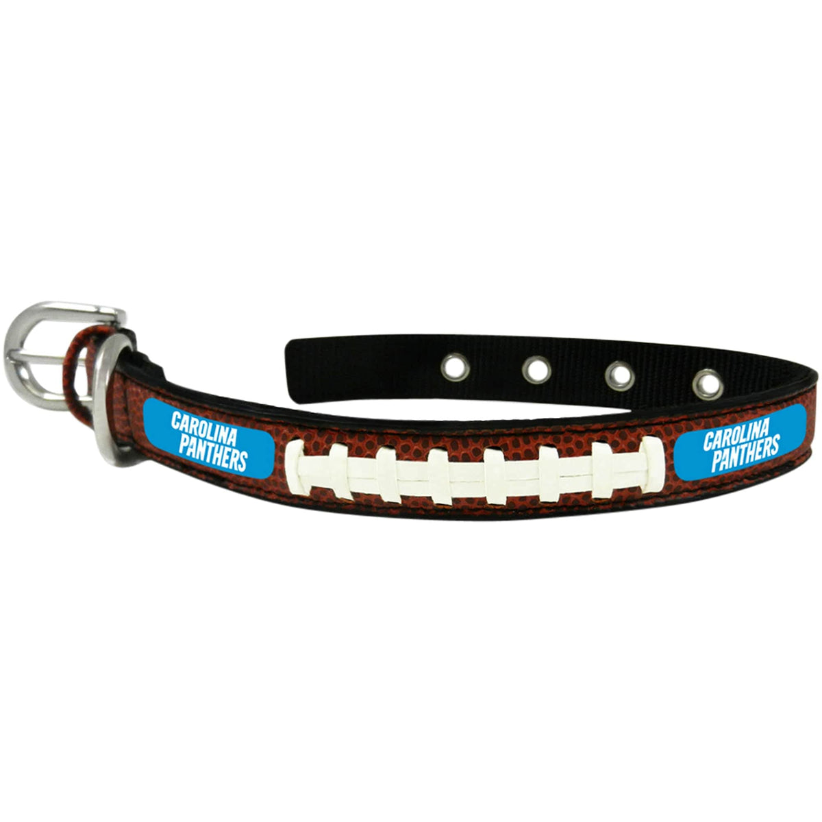 Carolina Panthers Classic Leather Football Collar, Small