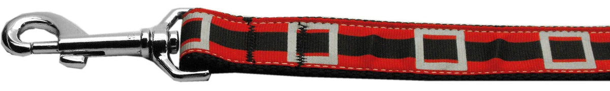 Christmas Pet Dog & Cat Nylon Collar or Leash, &quot;Santa Belt&quot; 5/8&quot; w x 4 ft. leash