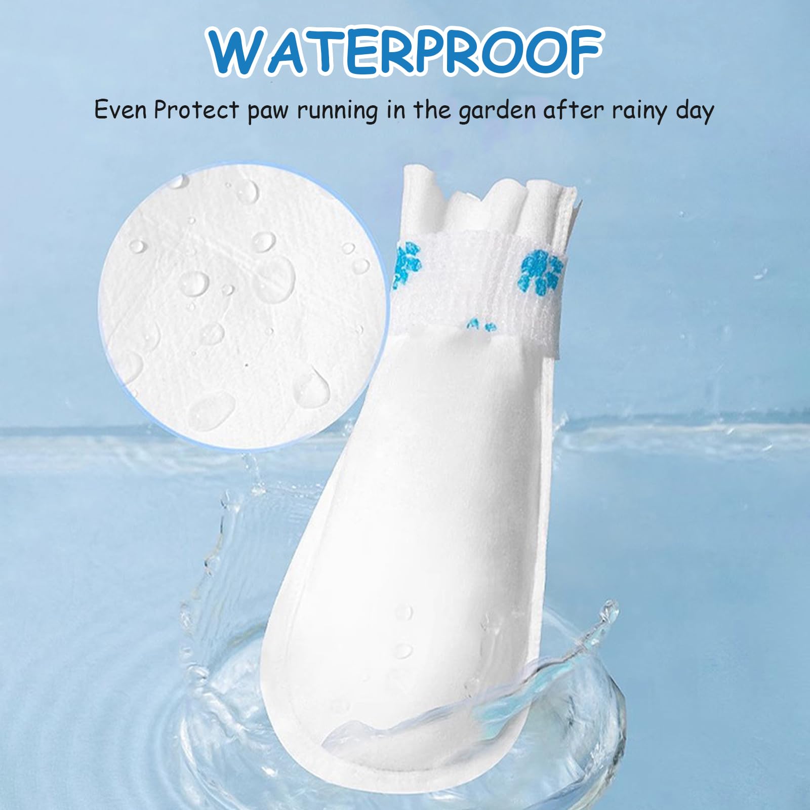 Qiyuda Disposable Dog Booties 20 Count Waterproof Adjustable Dog Cat Shoes Boots Mud Paw Protection Feet Covers