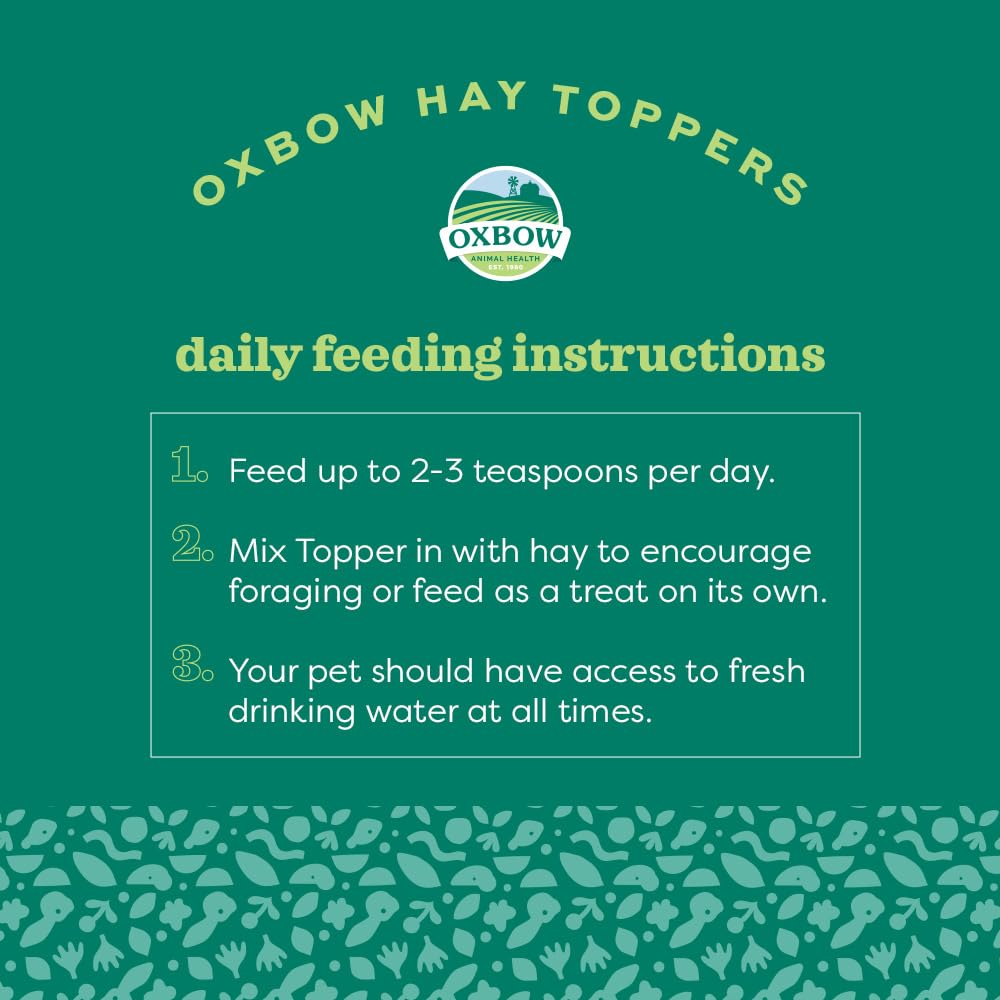 Oxbow Hay Toppers Garden Blend, Bunny Treats, Foraging Enrichment for Rabbits, Chinchillas, Guinea Pigs, and Other Small Herbivo