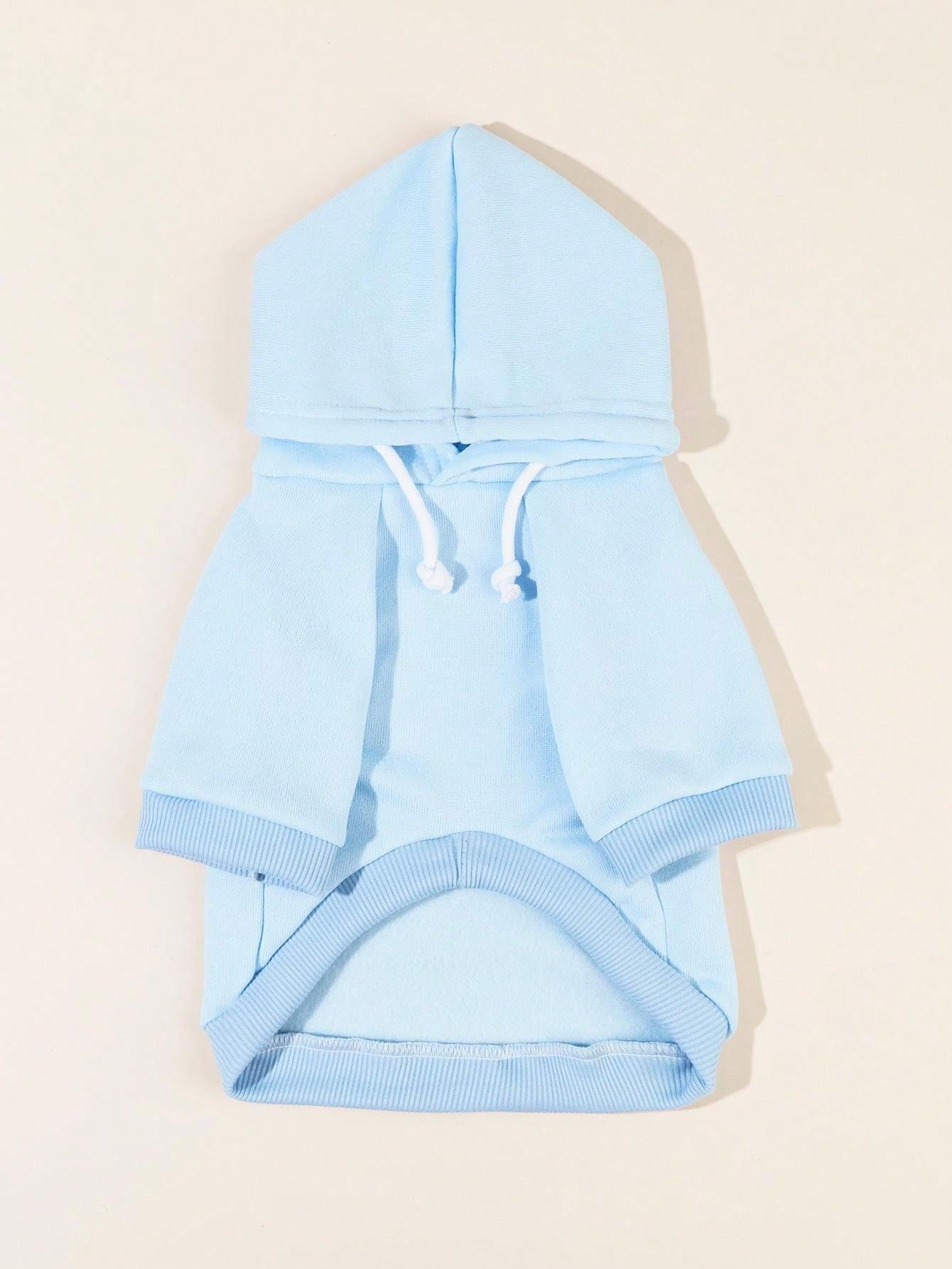 Qwinee Basic Dog Hoodie, Dog Warm Jacket, Cat Apparel, Dog Shirt, Dog Clothes For Puppy Kitten Small Medium Dogs Cats Light Blue