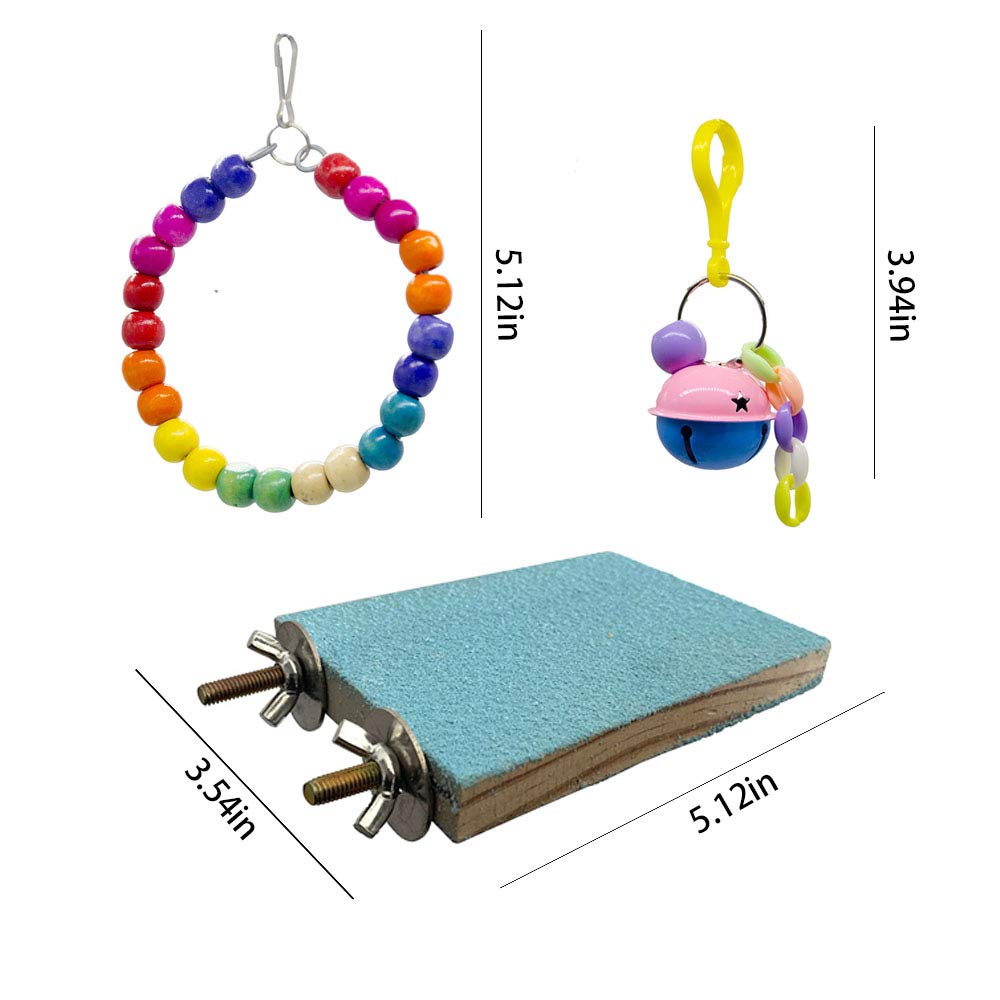 Deloky 8 Packs Bird Swing Chewing Toys- Parrot Hammock Bell Toys Suitable For Small Parakeets, Cockatiels, Conures, Finches,Budgie,Macaws, Parrots, Love Birds