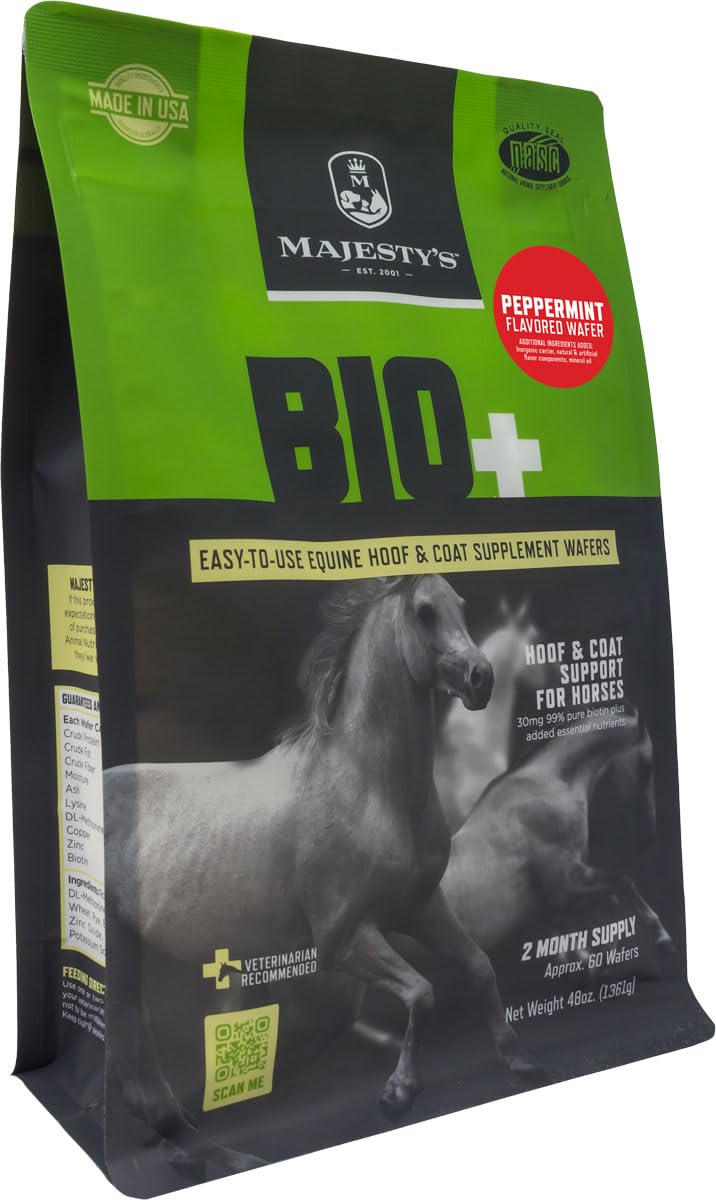 Majesty'S Bio+ Biotin Horse/Equine Hoof & Coat Peppermint Flavored Wafers (60 Count)