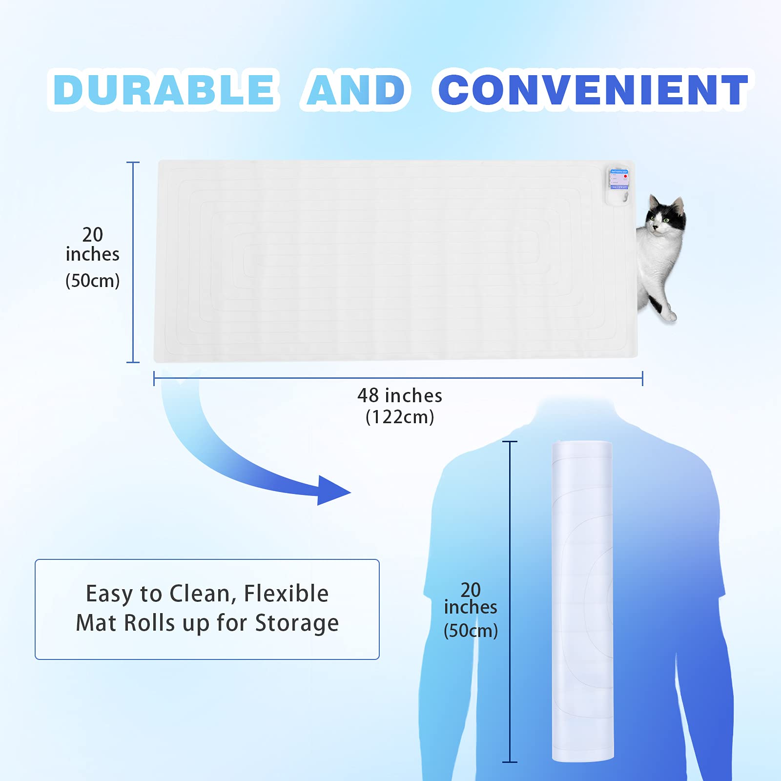 Seerway Scat Pet Shock Mat With Tester, Shock Pads For Dogs And Cats Training Indoor, Electric Repellent Mat Keeps Pets Off Couch, Sofa, Counter Top, 3 Training Modes, Battery Operated