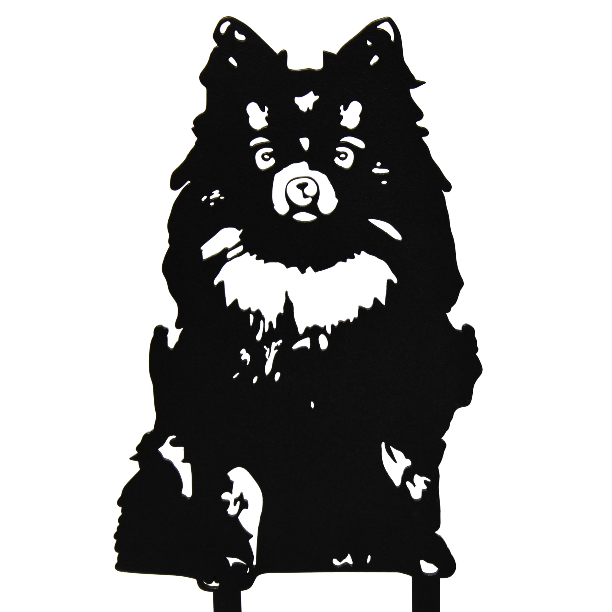 My Metal Rescue Black Powder Coated Metal Pomeranian Dog Silhouette Yard Stake (Small)