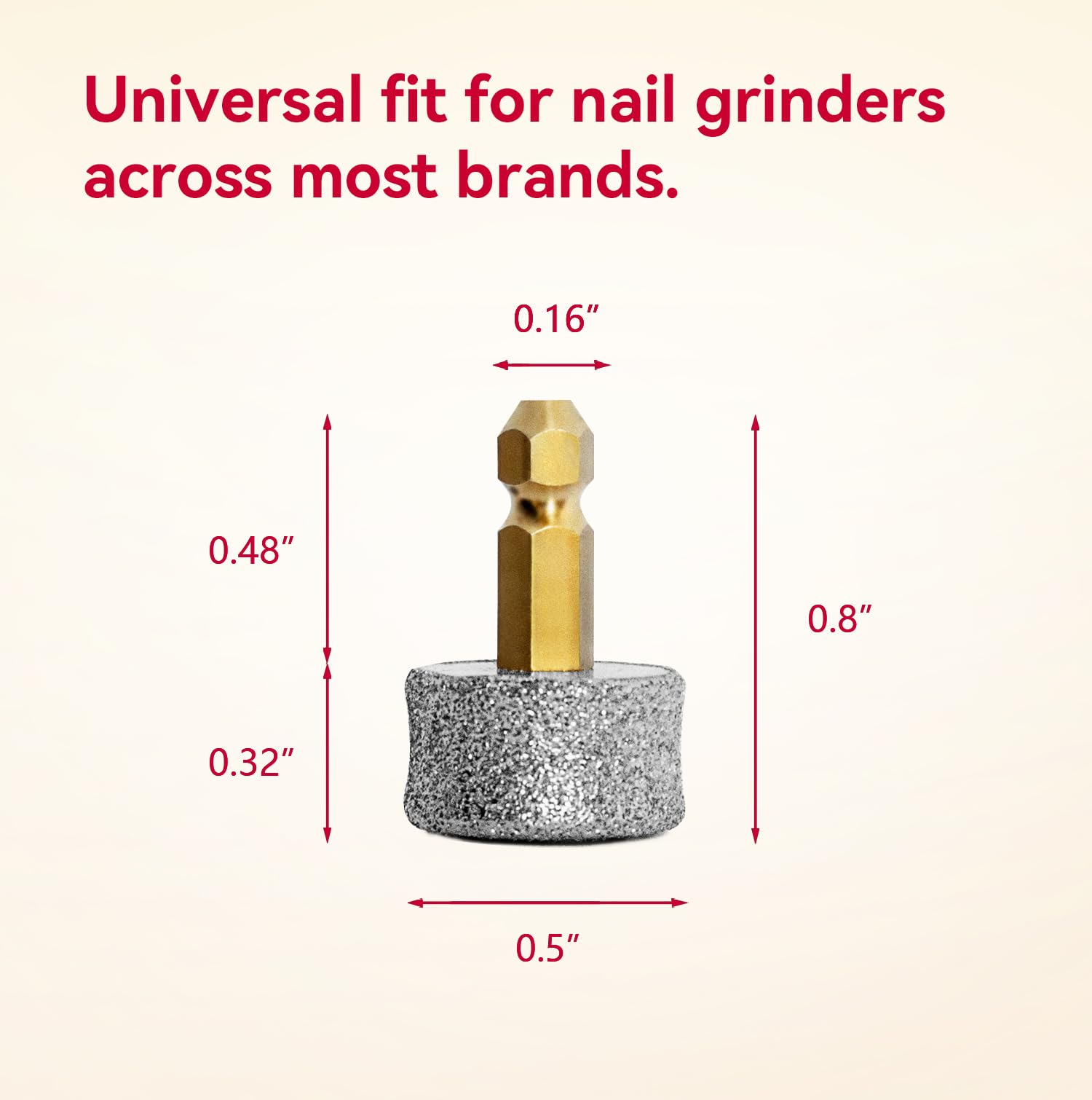 OFFROAD MALL AM 2 Pack Grinding Wheels for Casfuy Nail Grinders - Grit #80, Diamond Material, Compatible with Most Brands