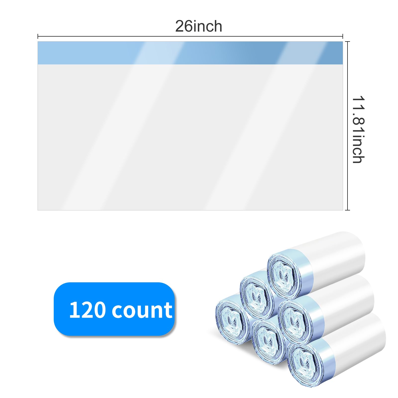 120 Count Extra Large Cat Litter Box Liners, Cat Litter Waste Receptacles Bags For Cleanpethome Self Cleaning Litter Box