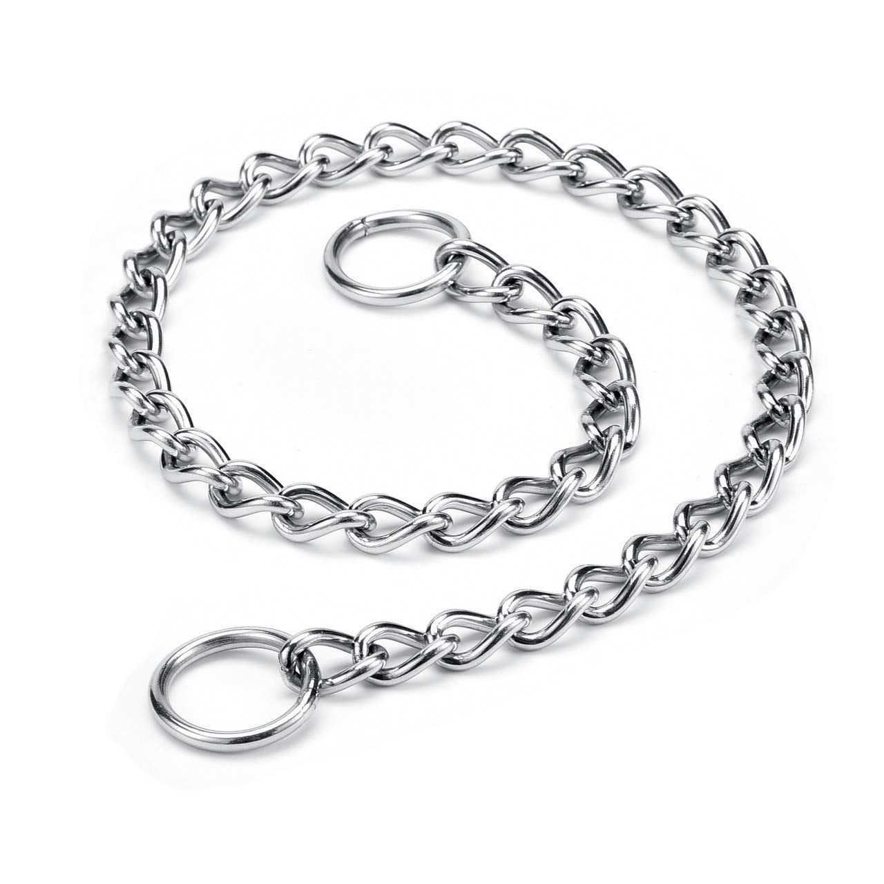 Mogoko Stainless Steel Dog Choke Chain Collar, Puppy Metal P Chain Slip Collar Pet Training Walking Choker(3.0Mm;20.0 Inch)