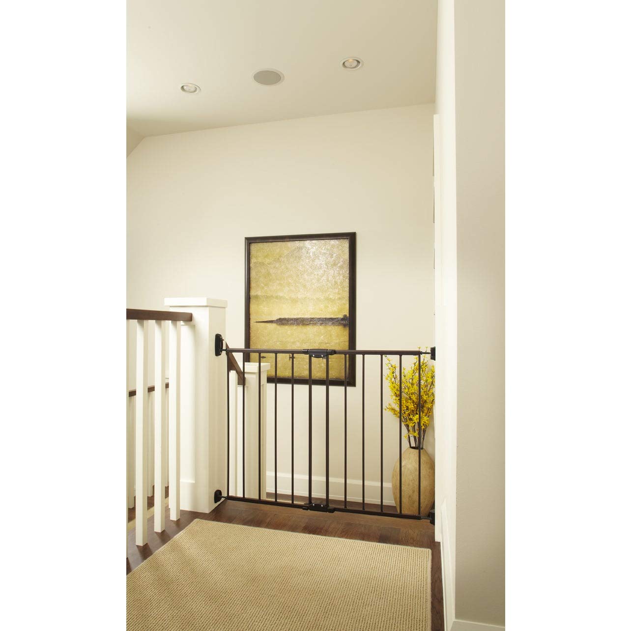 North States Mypet Windsor Walk Thru Pet Gate: 28.68' - 47.85' Wide Dog Gate. Hardware Mount, Dog Gates For The House, Cat Gate For Doorway. 31' Tall, Matte Bronze