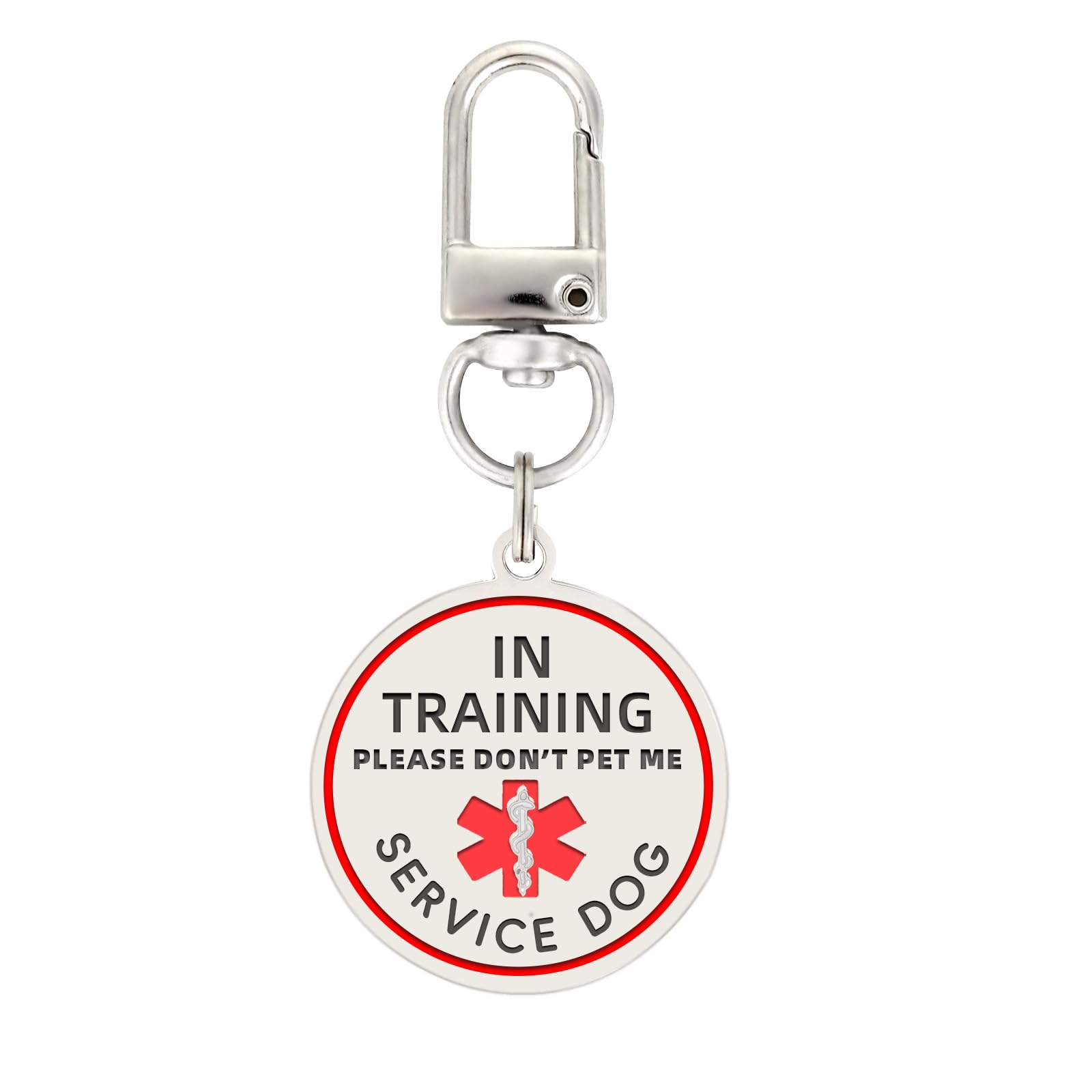 Service Dog In Training Tag For Harness, Id Tag Easily Attach To Dog Collar, Harness (Small)