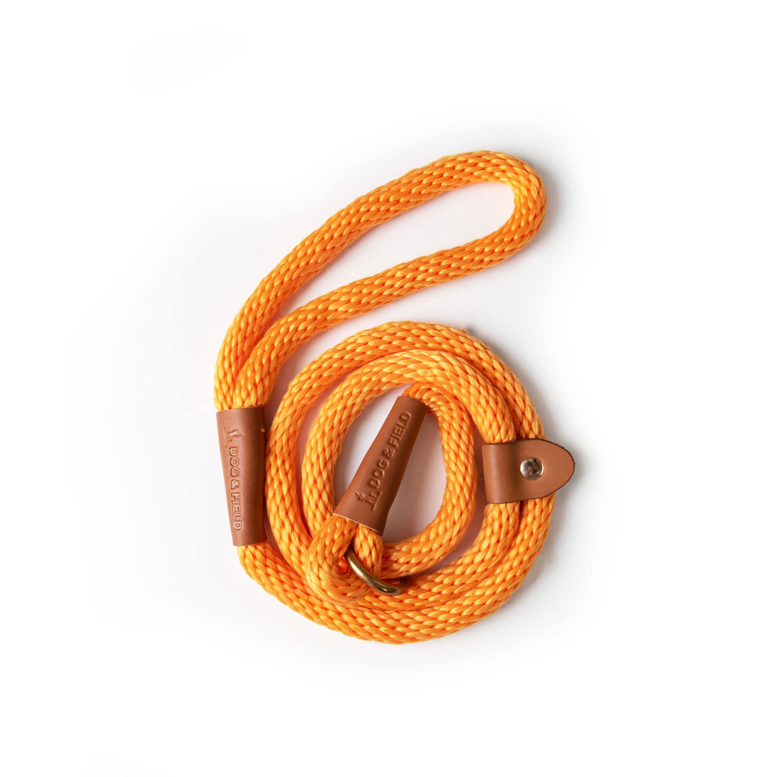 Dog & Field Lux Woven Slip Leash - Ivory. 4Ft Slip Leash For Dogs, Soft Braided Rope Dog Lead With Brass Fittings & Leather Bind