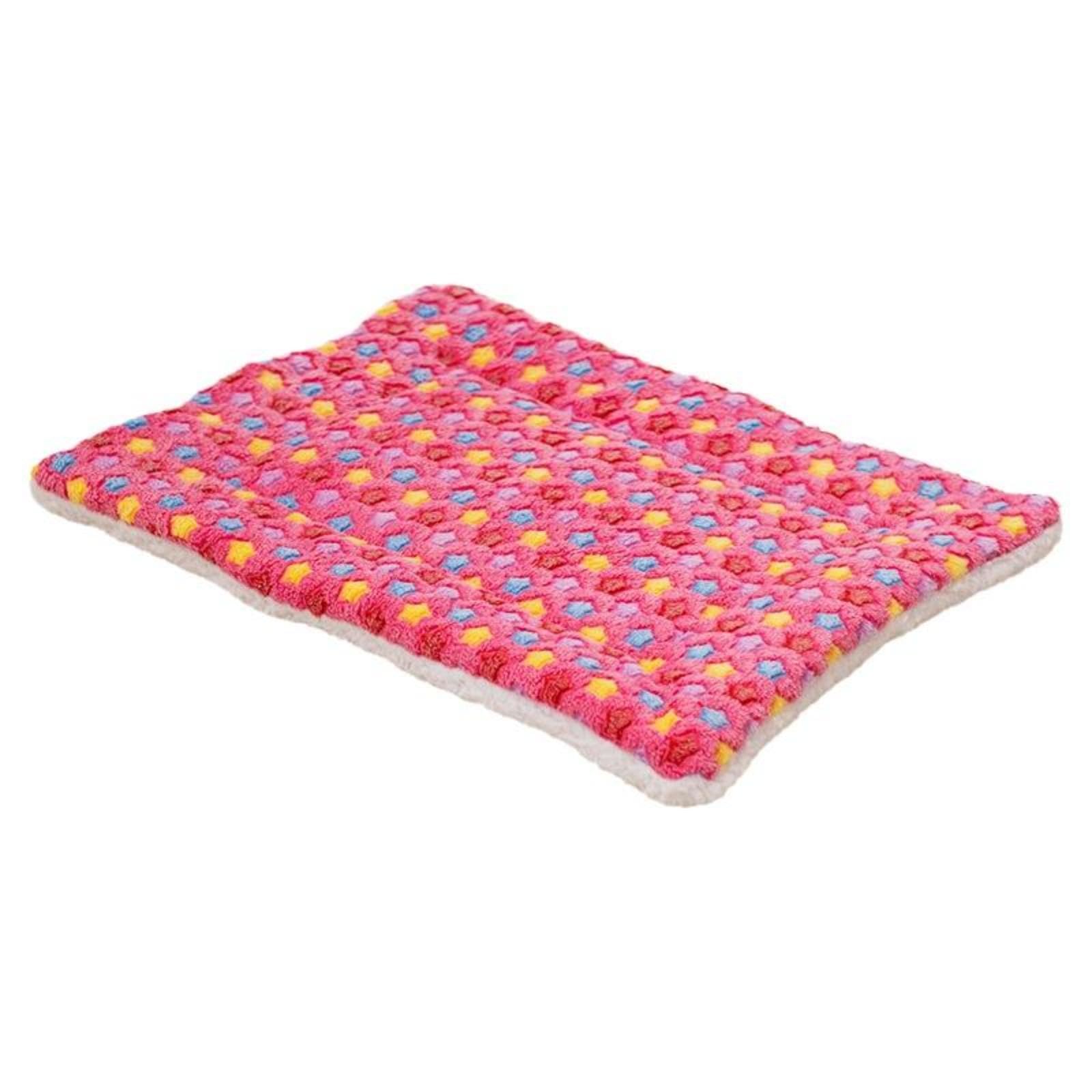 ZOOMELLA Pet Sleeping Mat, Flannel Dog Bed, Warm Cat Blanket, Winter Comfort Pink Star 49 * 38cm|Sofas, Loveseats & Chaises|Home