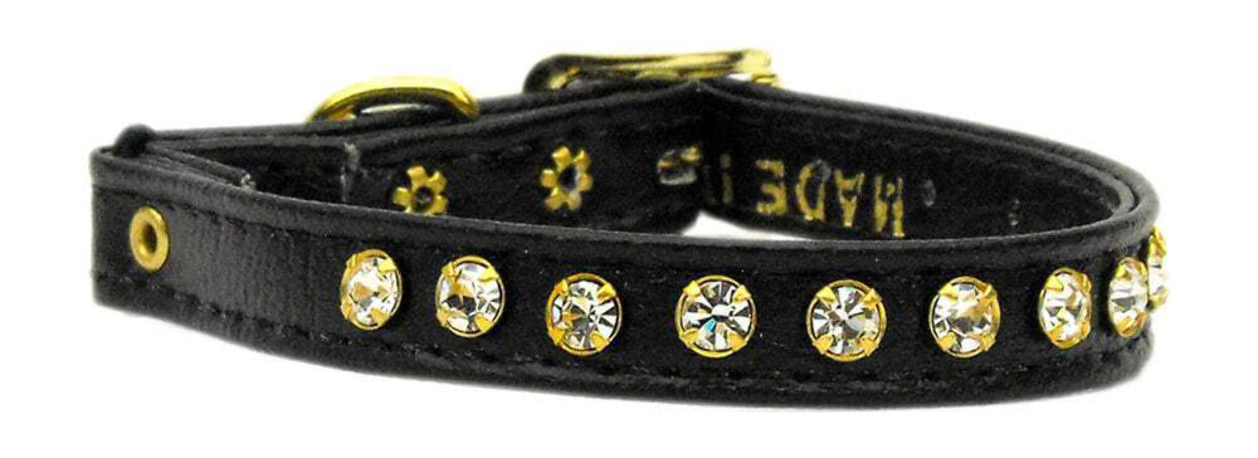 Cat Safety with Band Collar, One Row Clear Crystal Blue 10